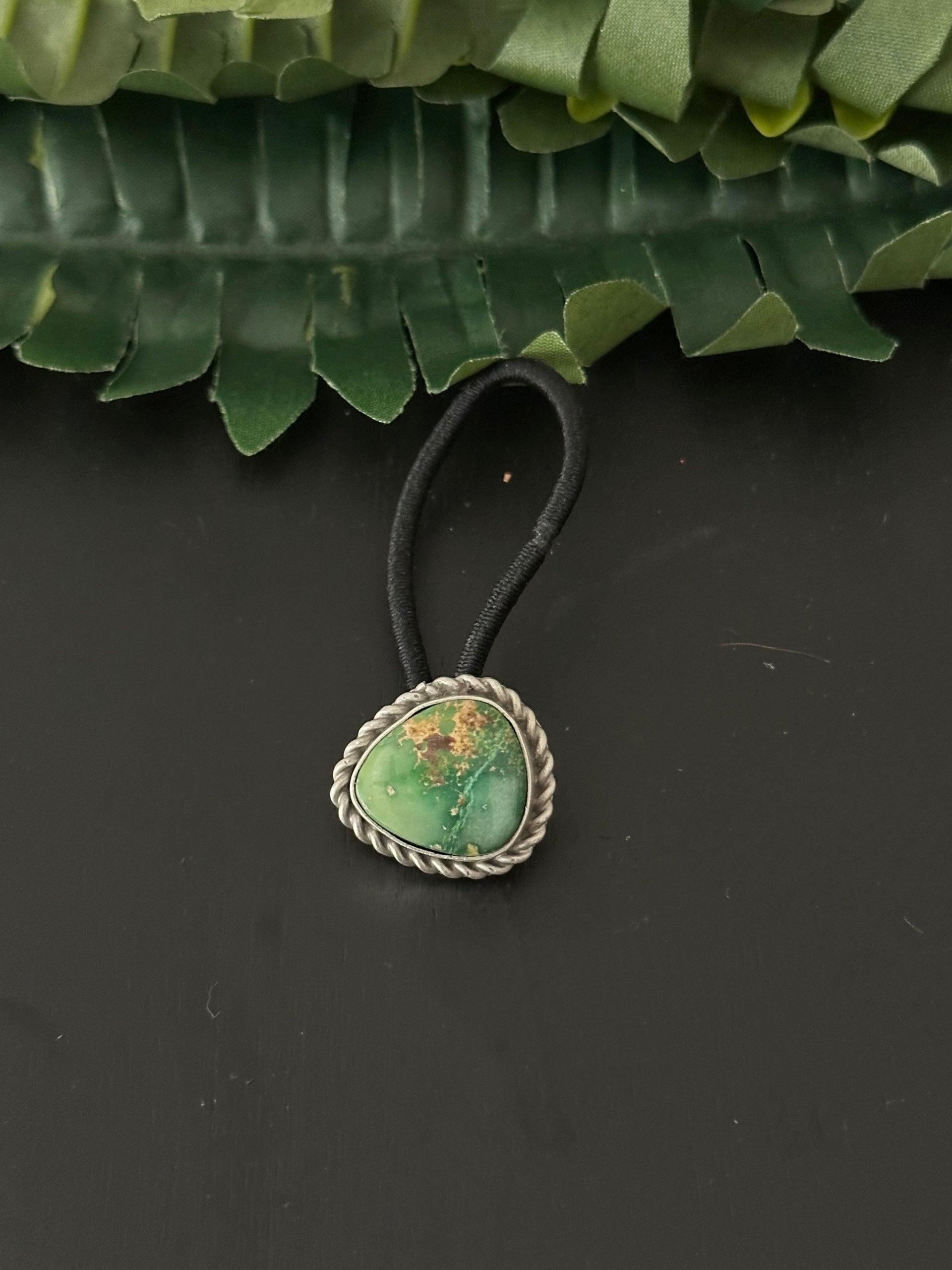 Navajo Made Royston Turquoise & Sterling Silver Ponytail Holder
