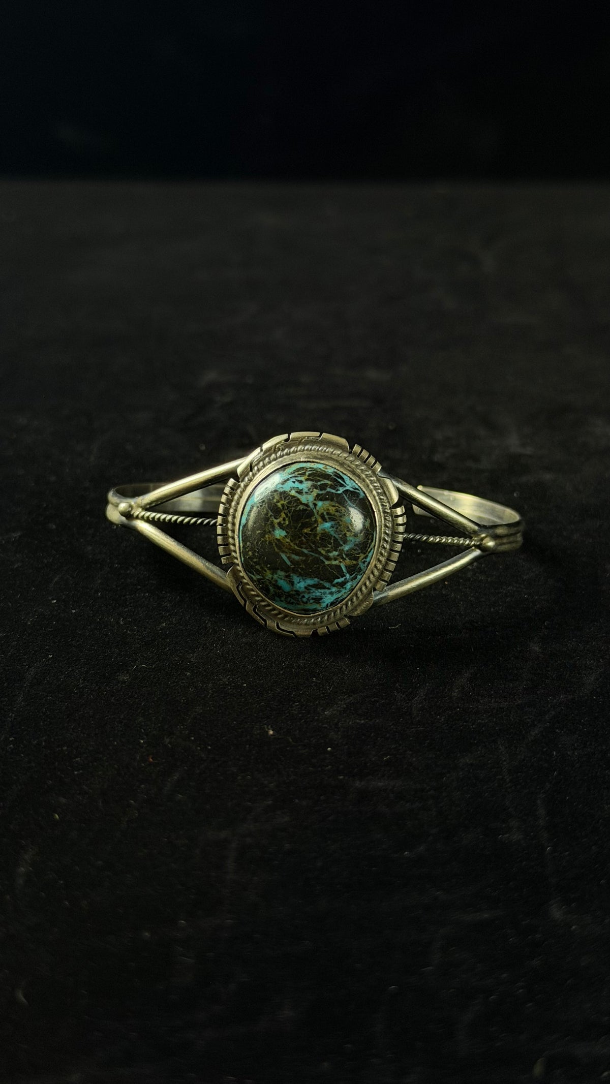 Peggy Skeets Blue Moon Turquoise & Sterling Silver Cuff Bracelet