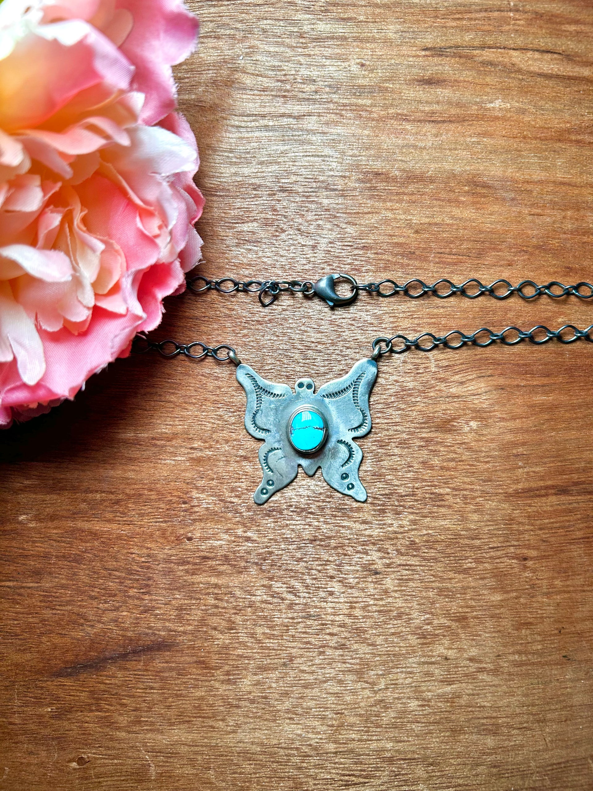 Navajo Made Golden Hill Turquoise & Sterling Sliver Necklace