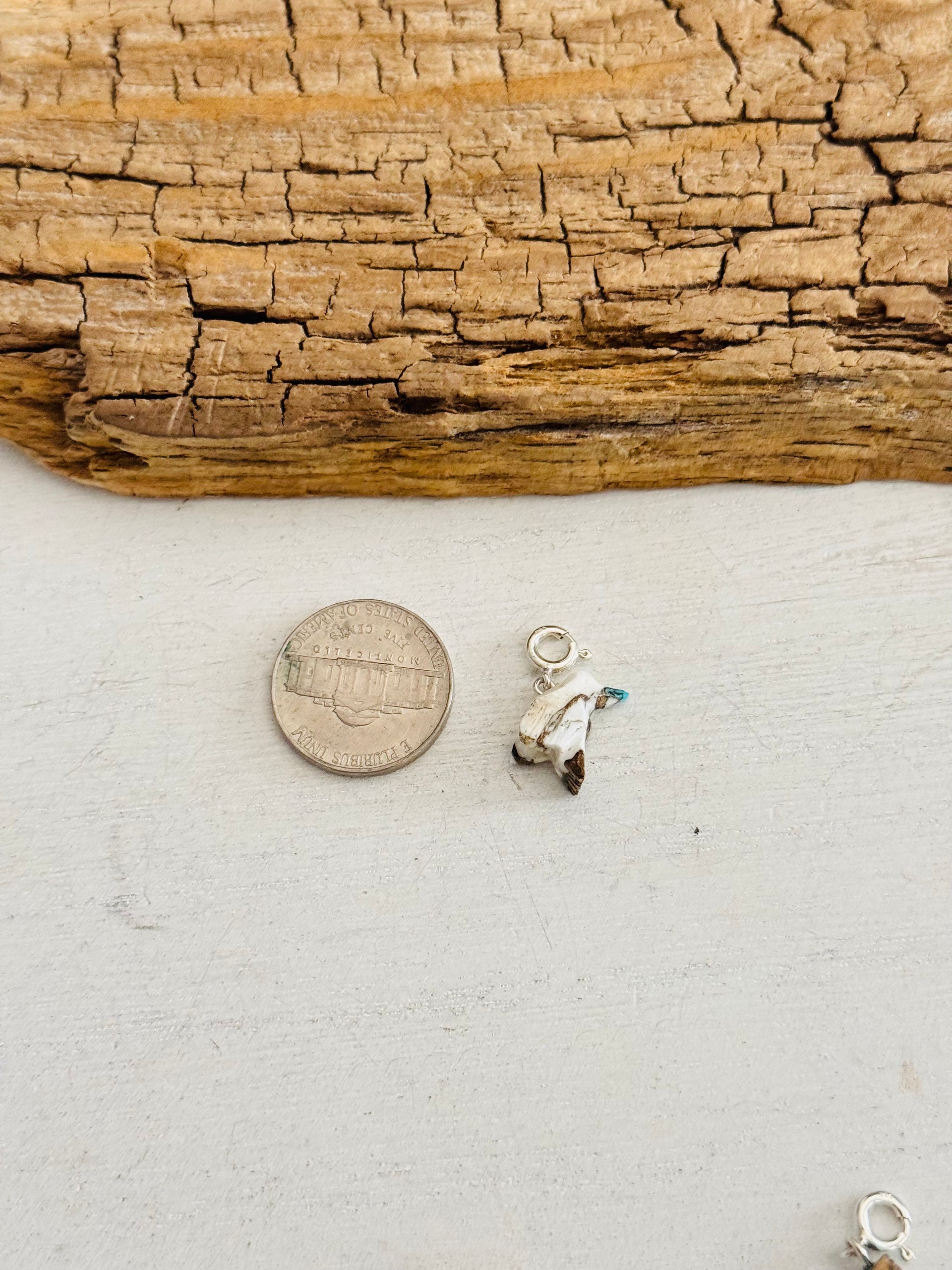 Navajo Made Mohave Turquoise & Sterling Silver Hummingbird Charms