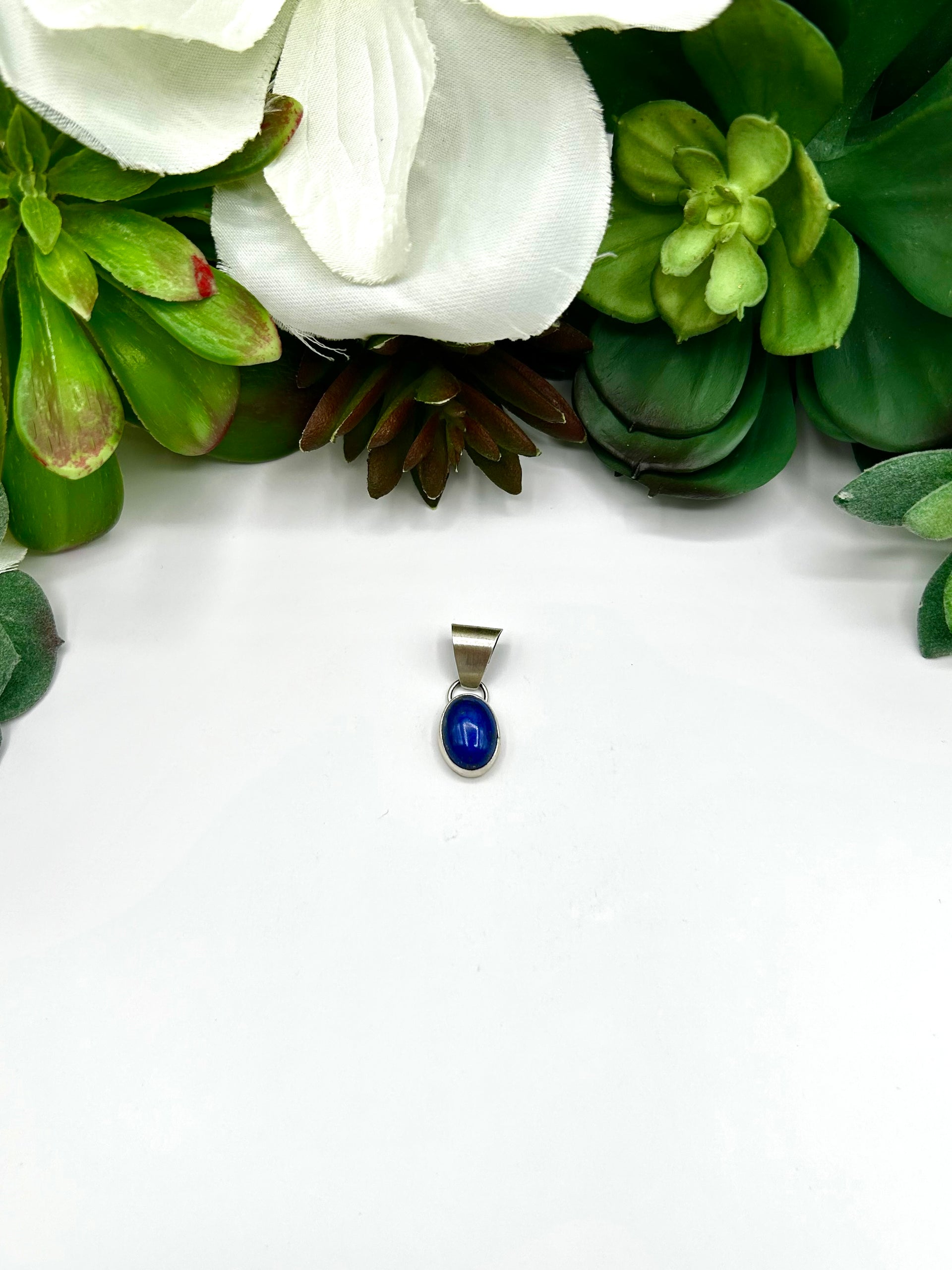 Navajo Made Lapis & Sterling Silver Pendant