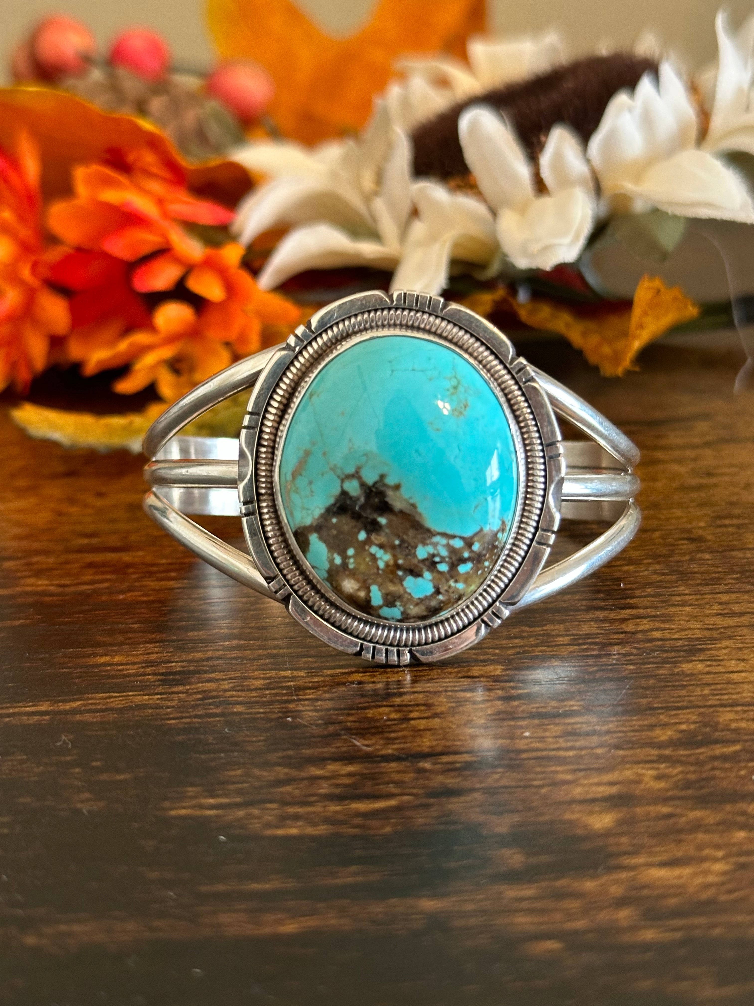 Wydell Billie Red Skin Turquoise & Sterling Silver Cuff Bracelet