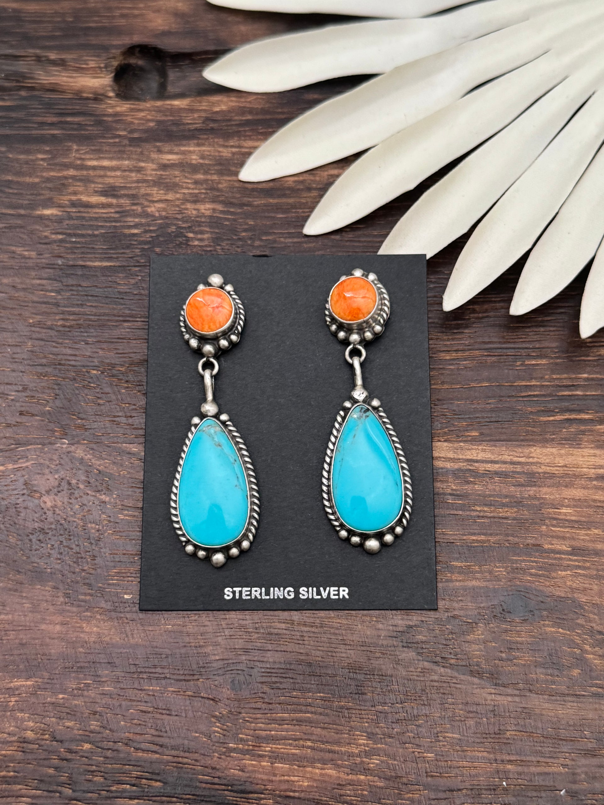 Elouise Kee Multi Stone & Sterling Silver Post Dangle Earrings