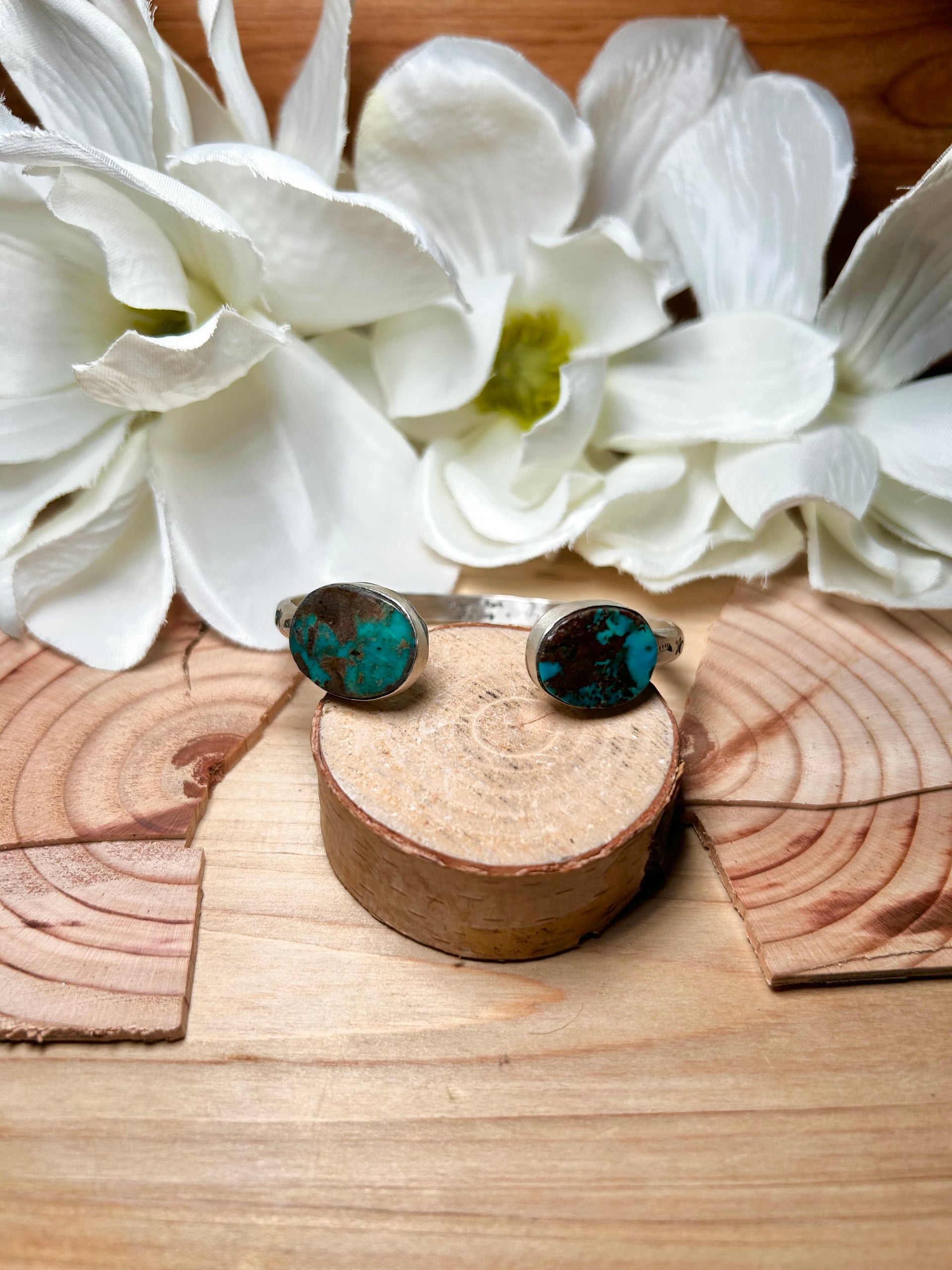 Navajo Made Kingman Turquoise & Sterling Silver Cuff Bracelet