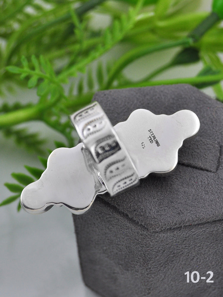 Southwest Made Multi Stone & Sterling Sliver Cluster Adjustable Ring