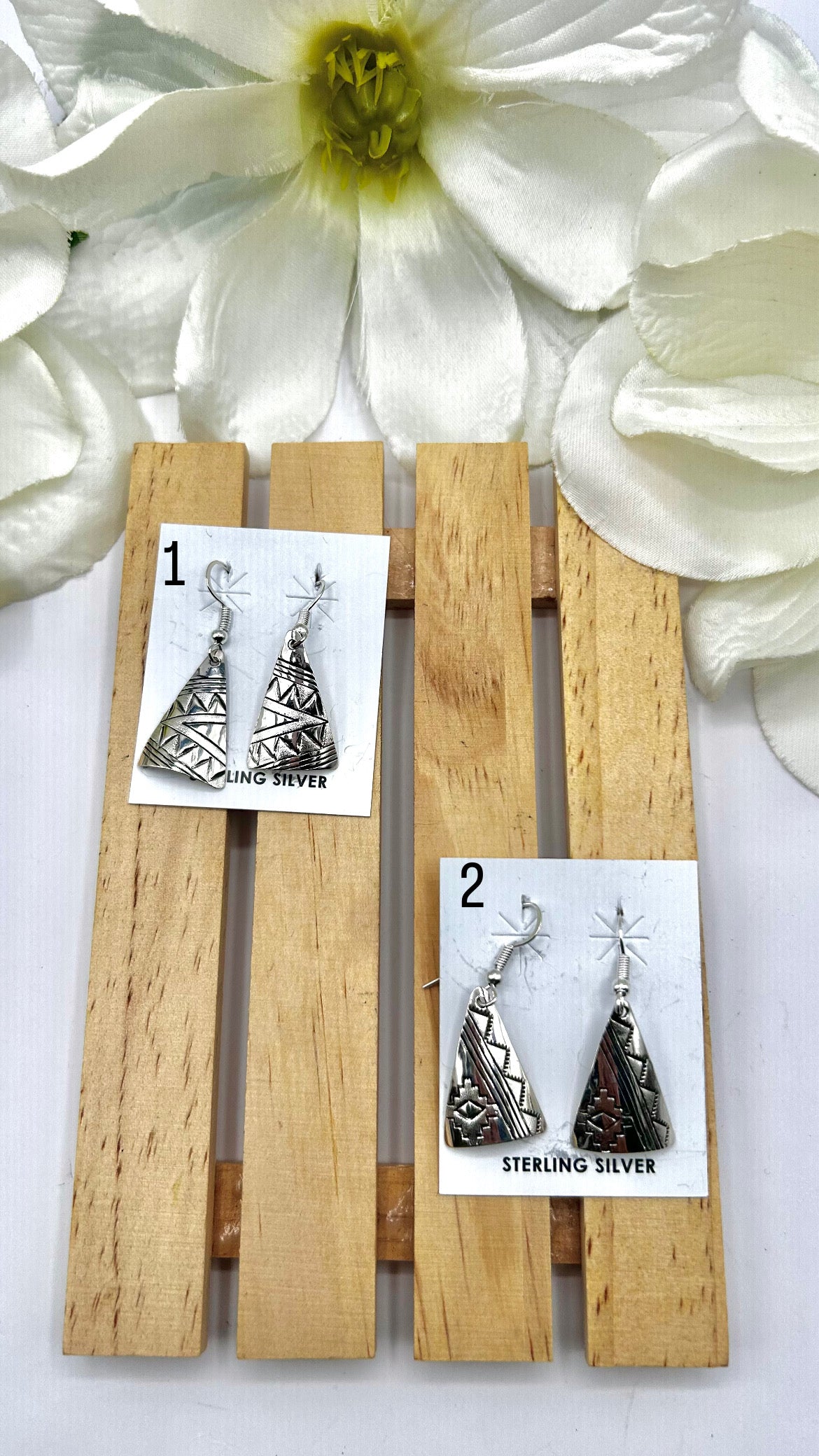 Navajo Made Sterling Silver Hook Earrings