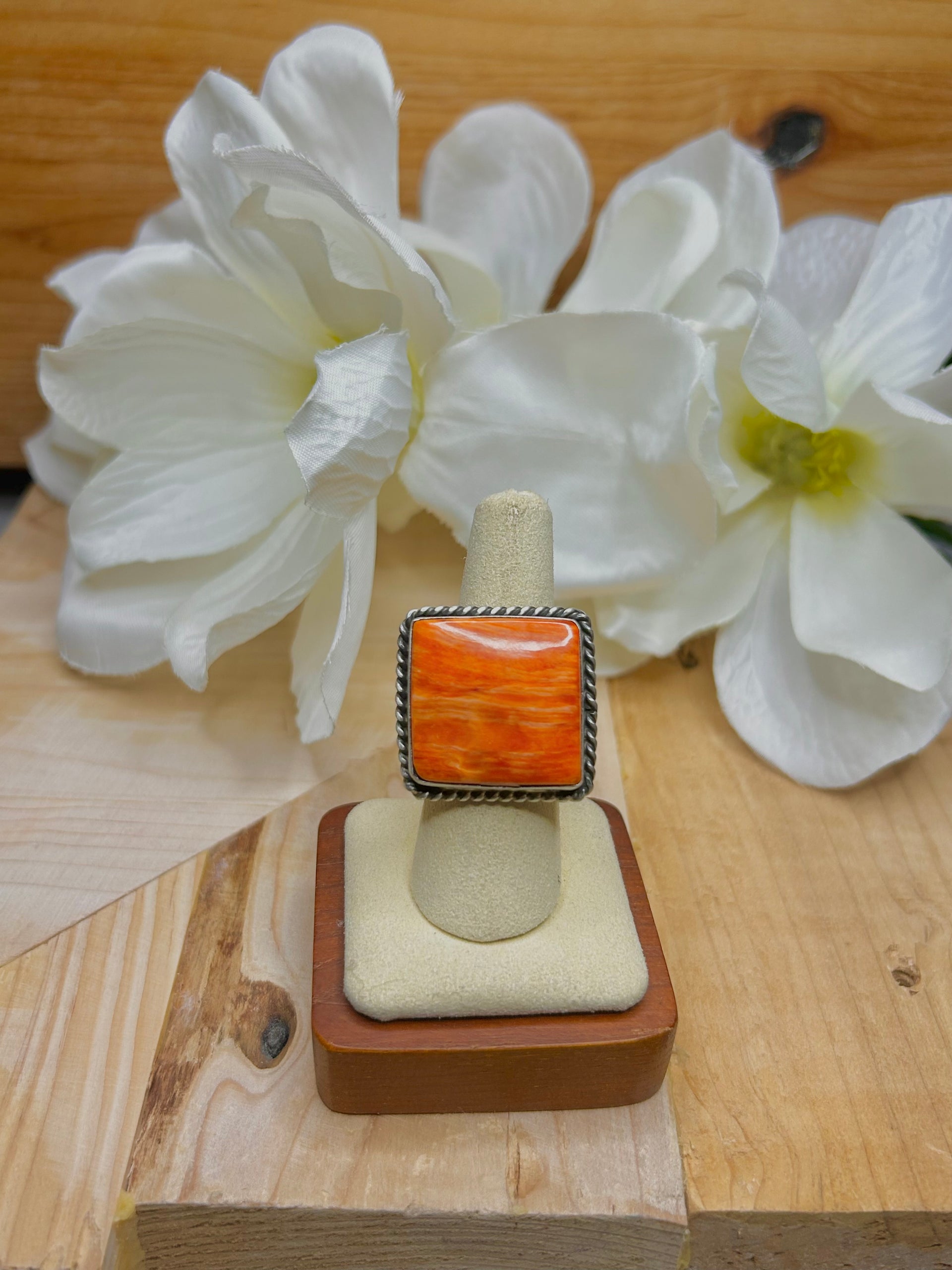 Augustine Largo Spiny Oyster & Sterling Silver Cluster Adjustable Ring