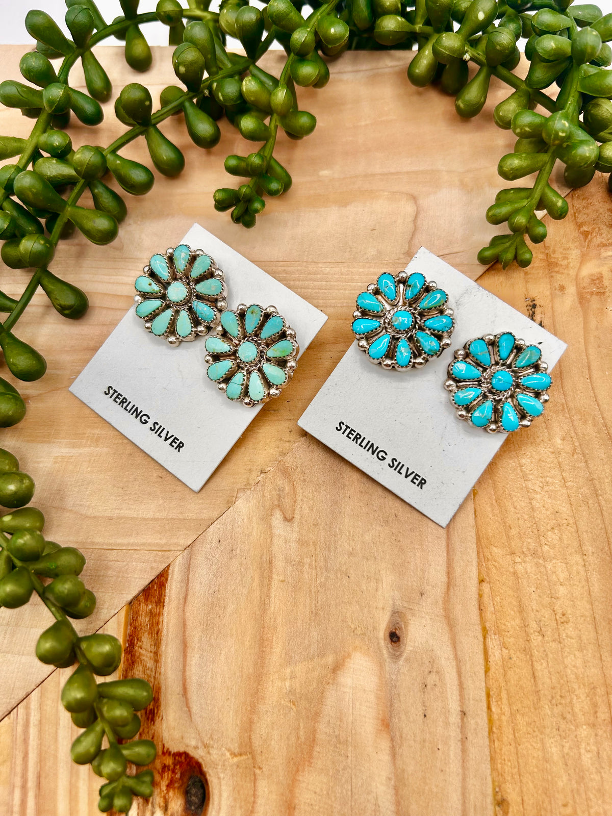 Alicia Wilson Kingman Turquoise & Sterling Silver Post Earrings