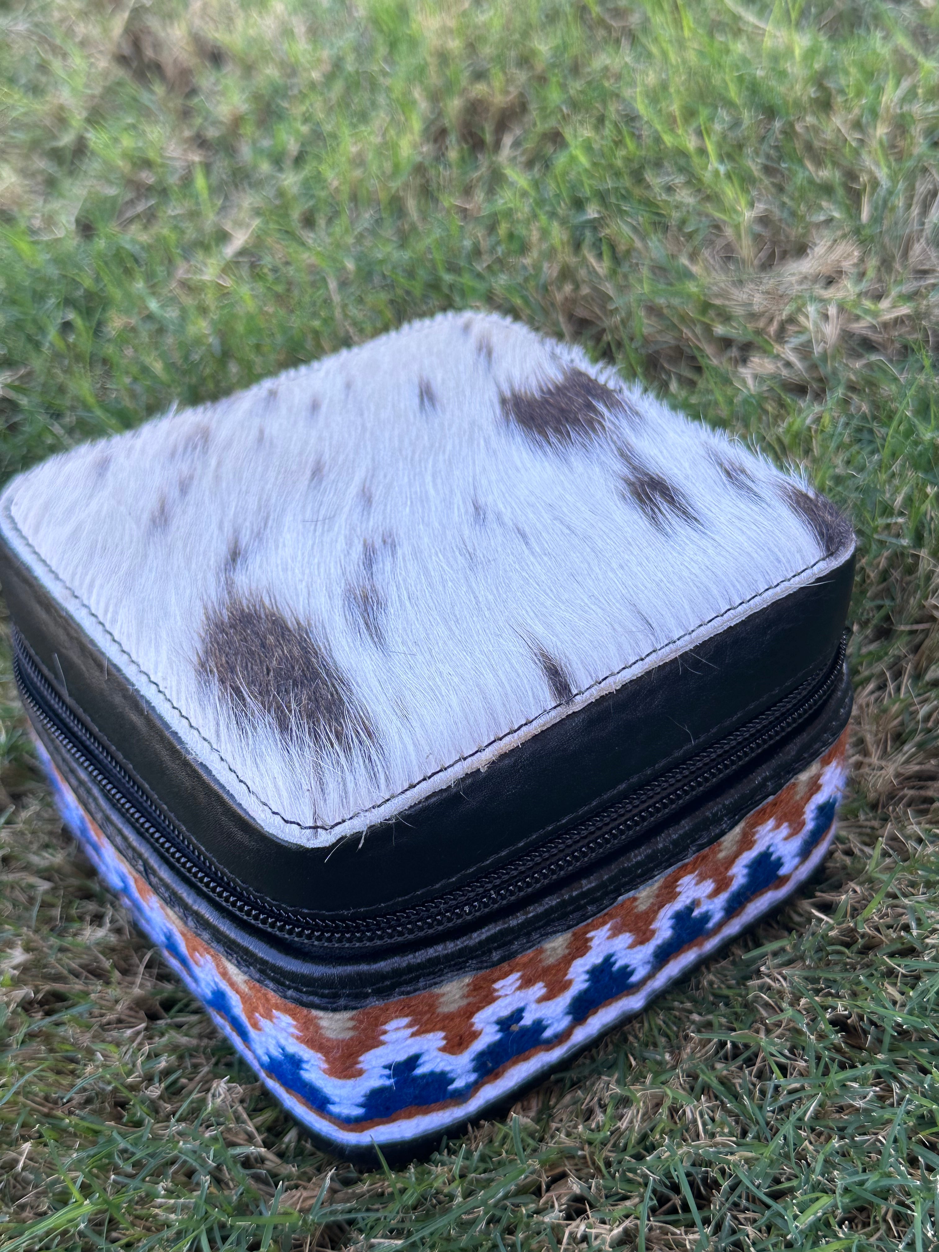 Genuine Leather Cowhide Jewelry Box