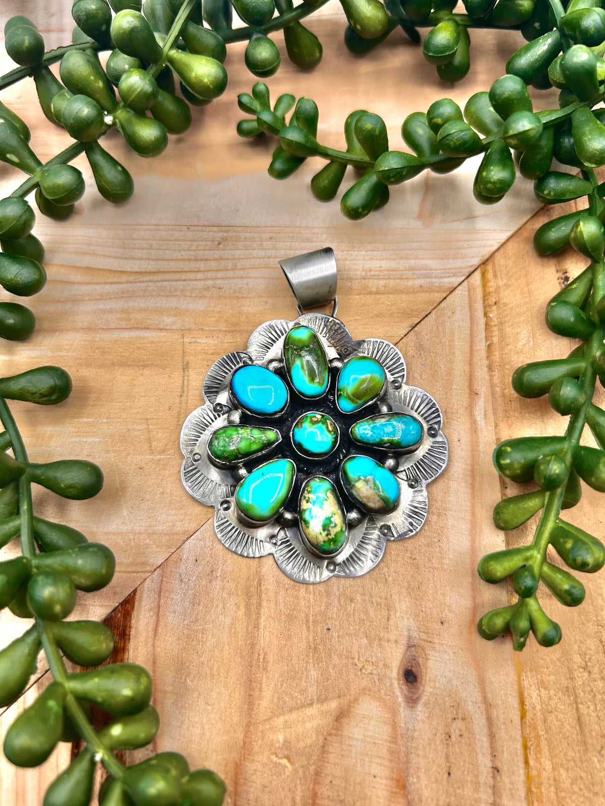 Kee Johnson Sonoran Gold Turquoise & Sterling Silver Pendant