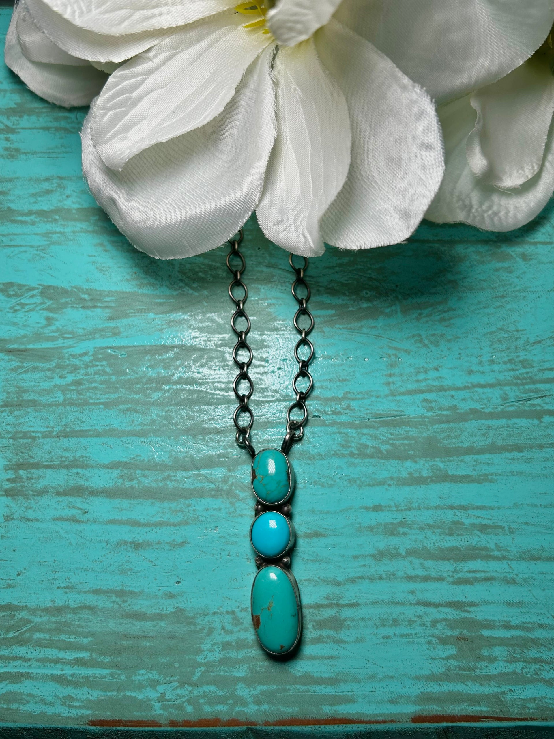Made Kingman Turquoise & Sterling Sliver Necklace