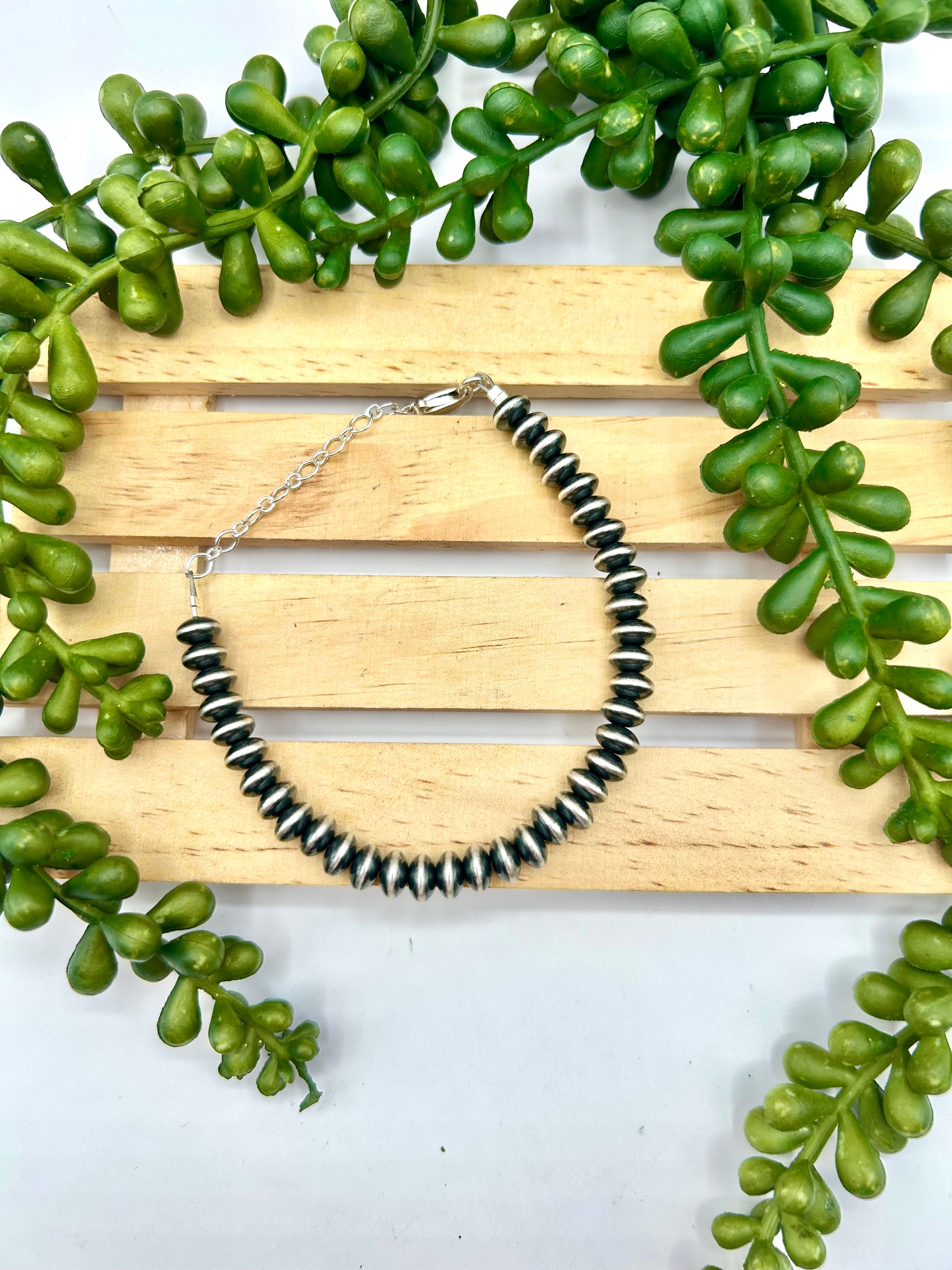 Navajo Made Strung Disc Sterling Silver Link Bracelet