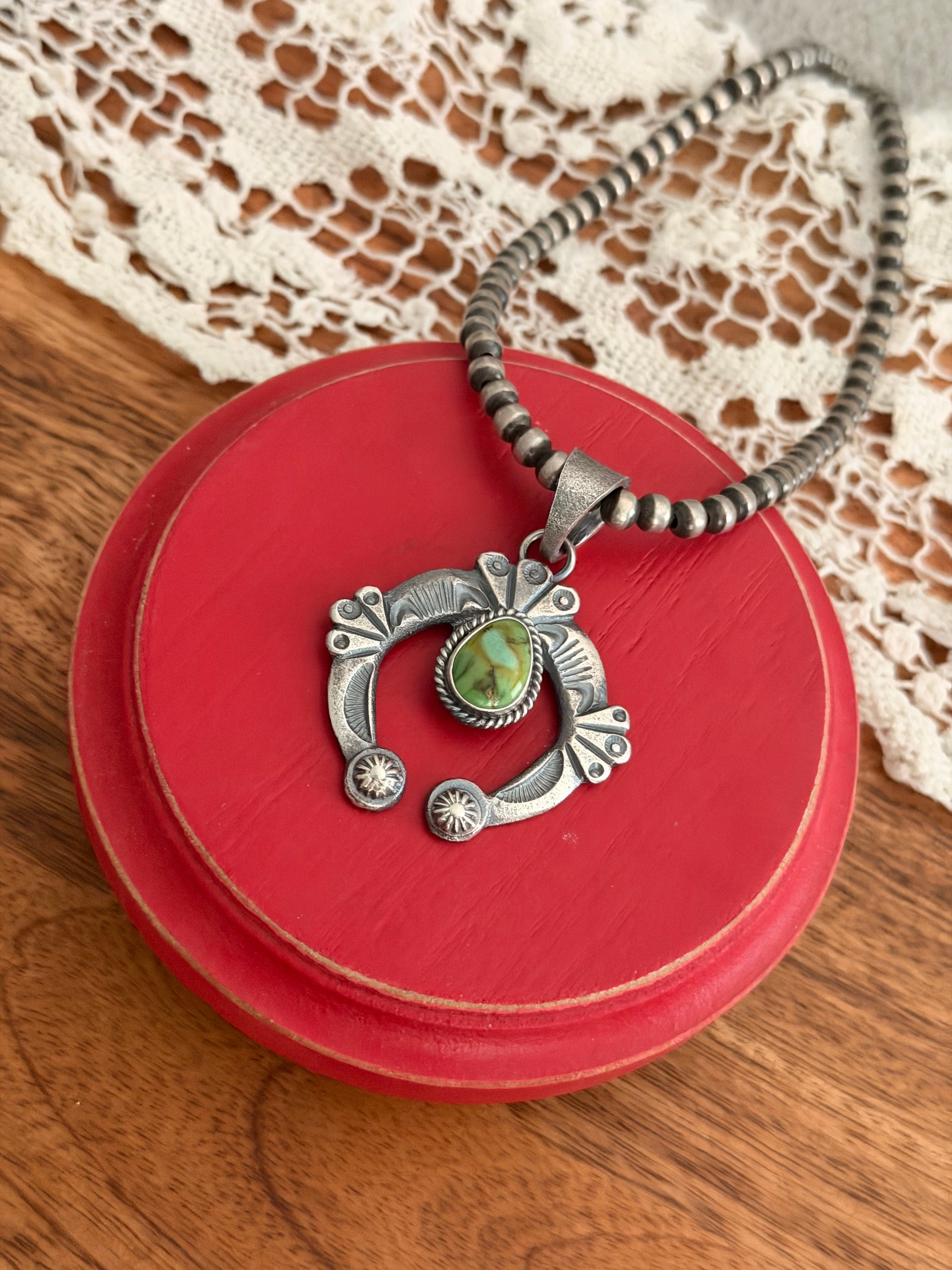 Kindale Billah Sonoran Mountain Turquoise & Sterling Silver Naja Pendant