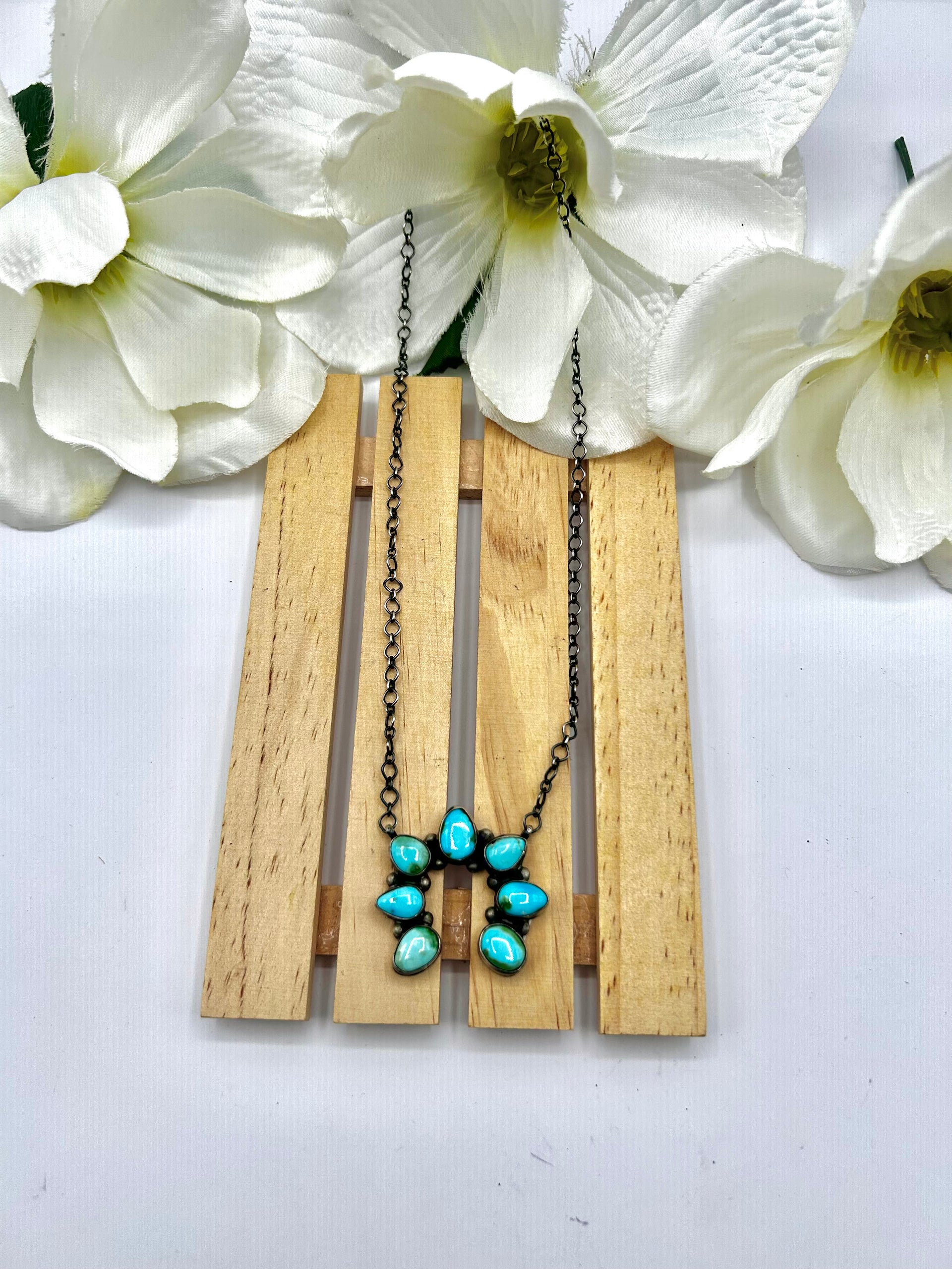 Peggy Skeets Sonoran Mountain Turquoise & Sterling Silver Necklace