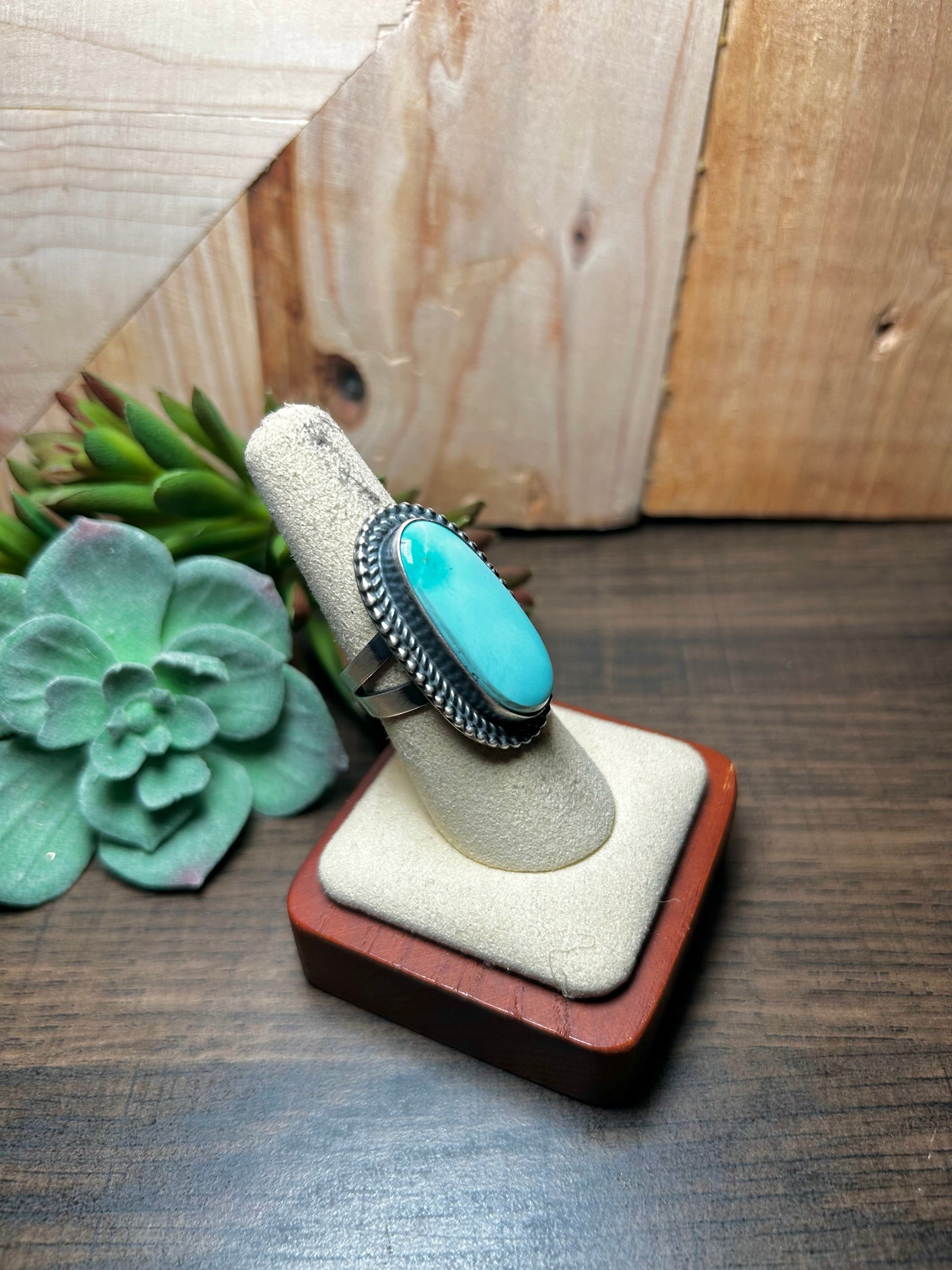 Antionette Martinez Royston Turquoise & Sterling Silver Ring Size 7.5