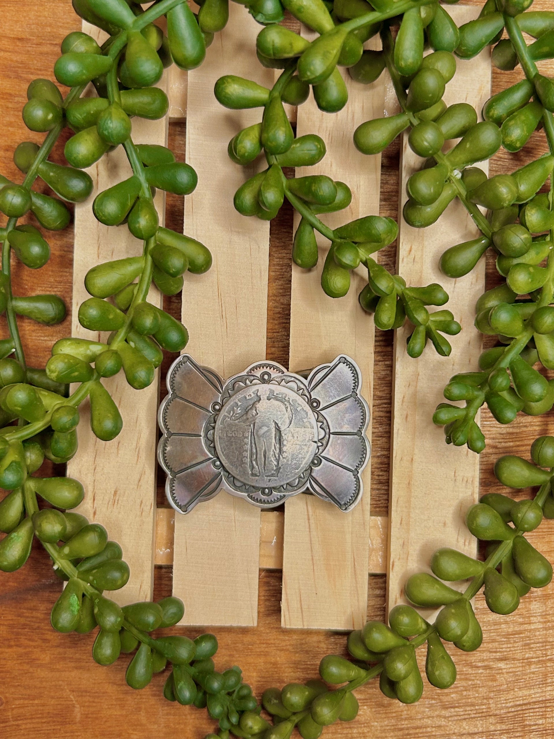 Navajo Made Sterling Silver Belt Buckle