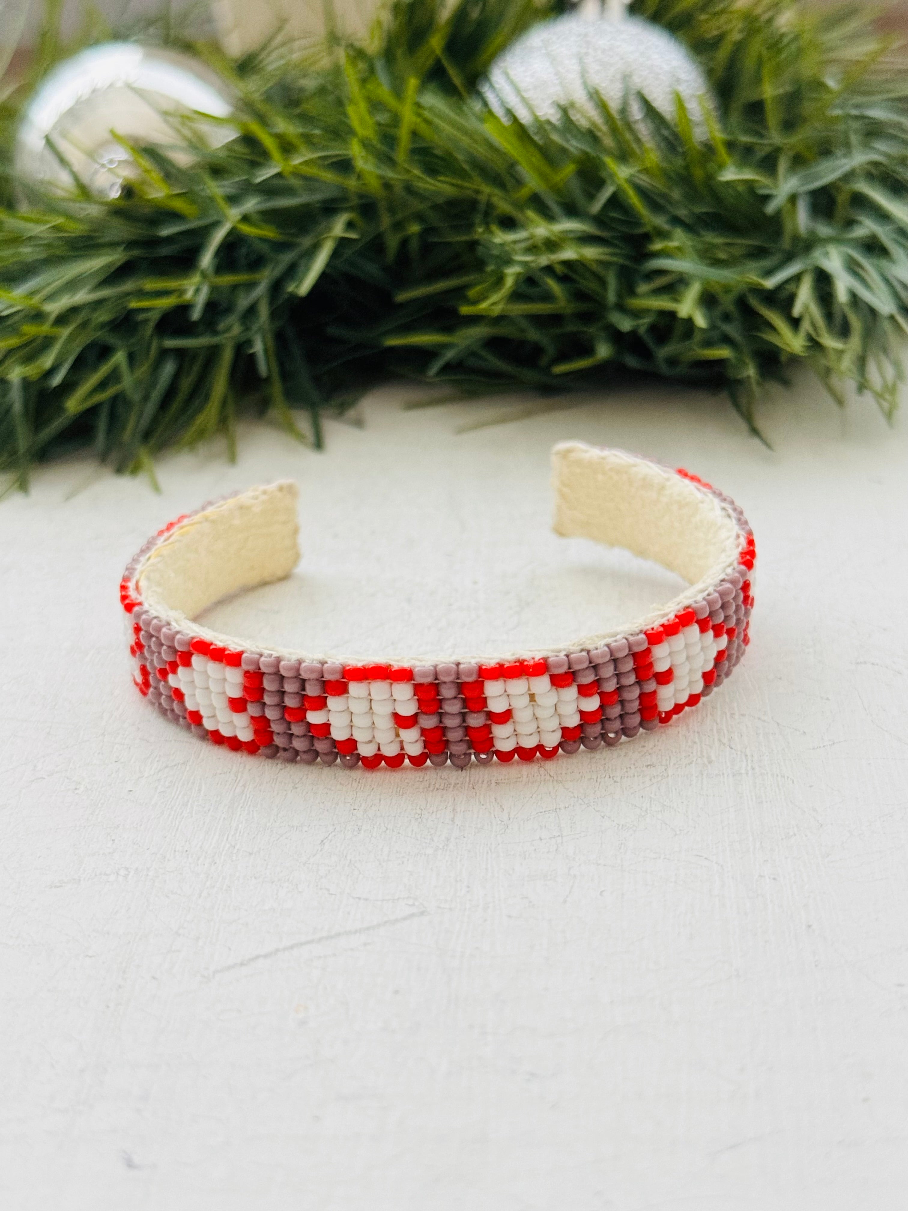 Navajo Made Beaded Bracelet Cuff