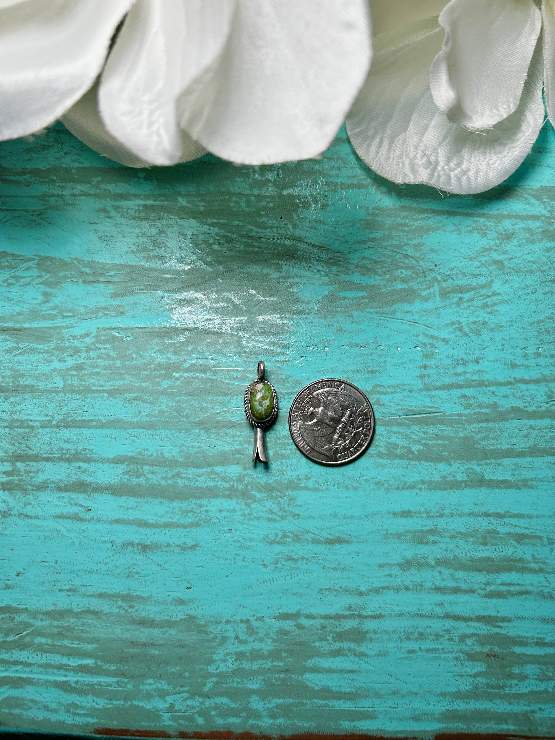 Navajo Made Sonoran Mountain Turquoise & Sterling Silver Pendant