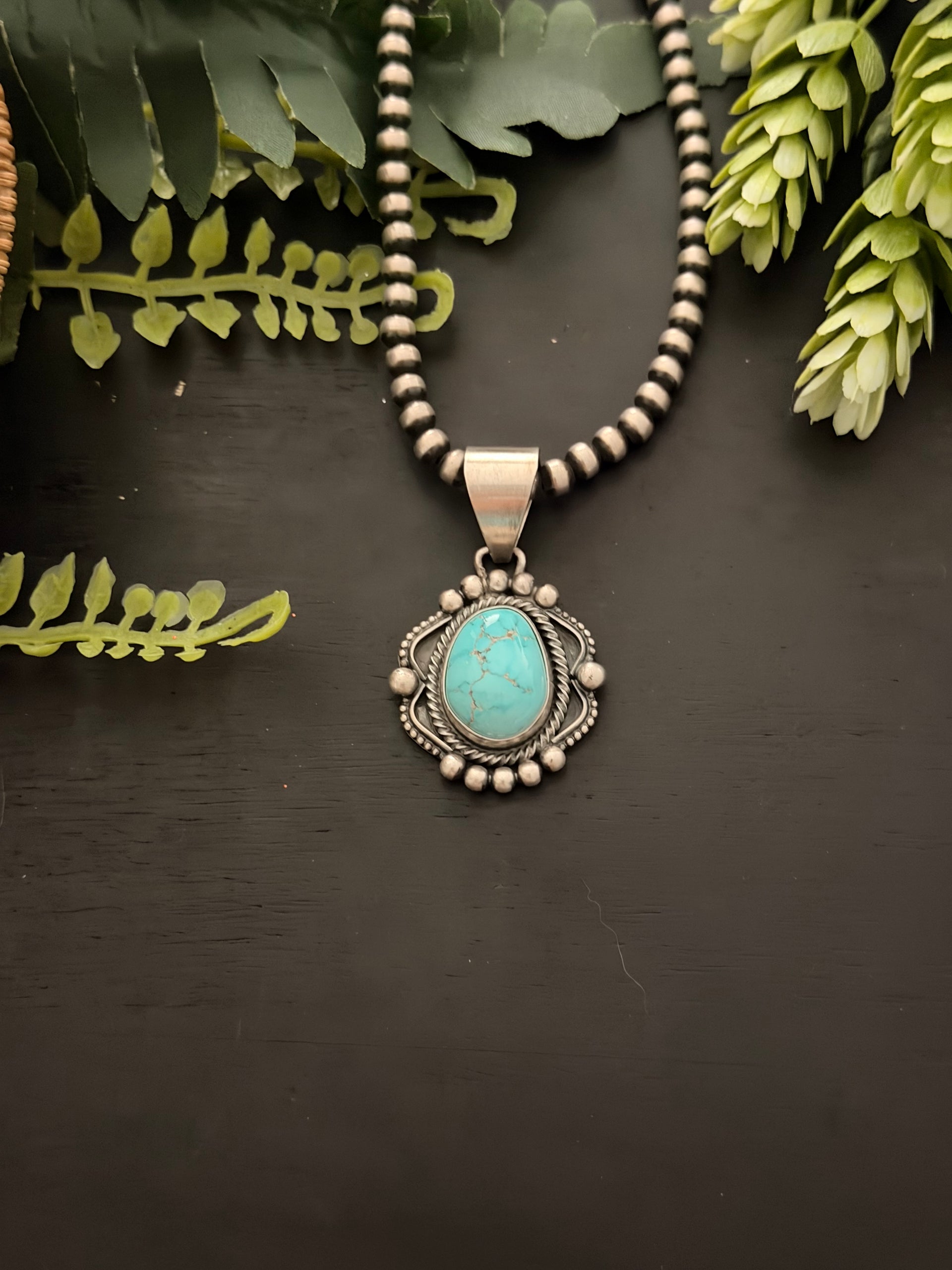 Mathilda Benally Royston Turquoise & Sterling Silver Pendant
