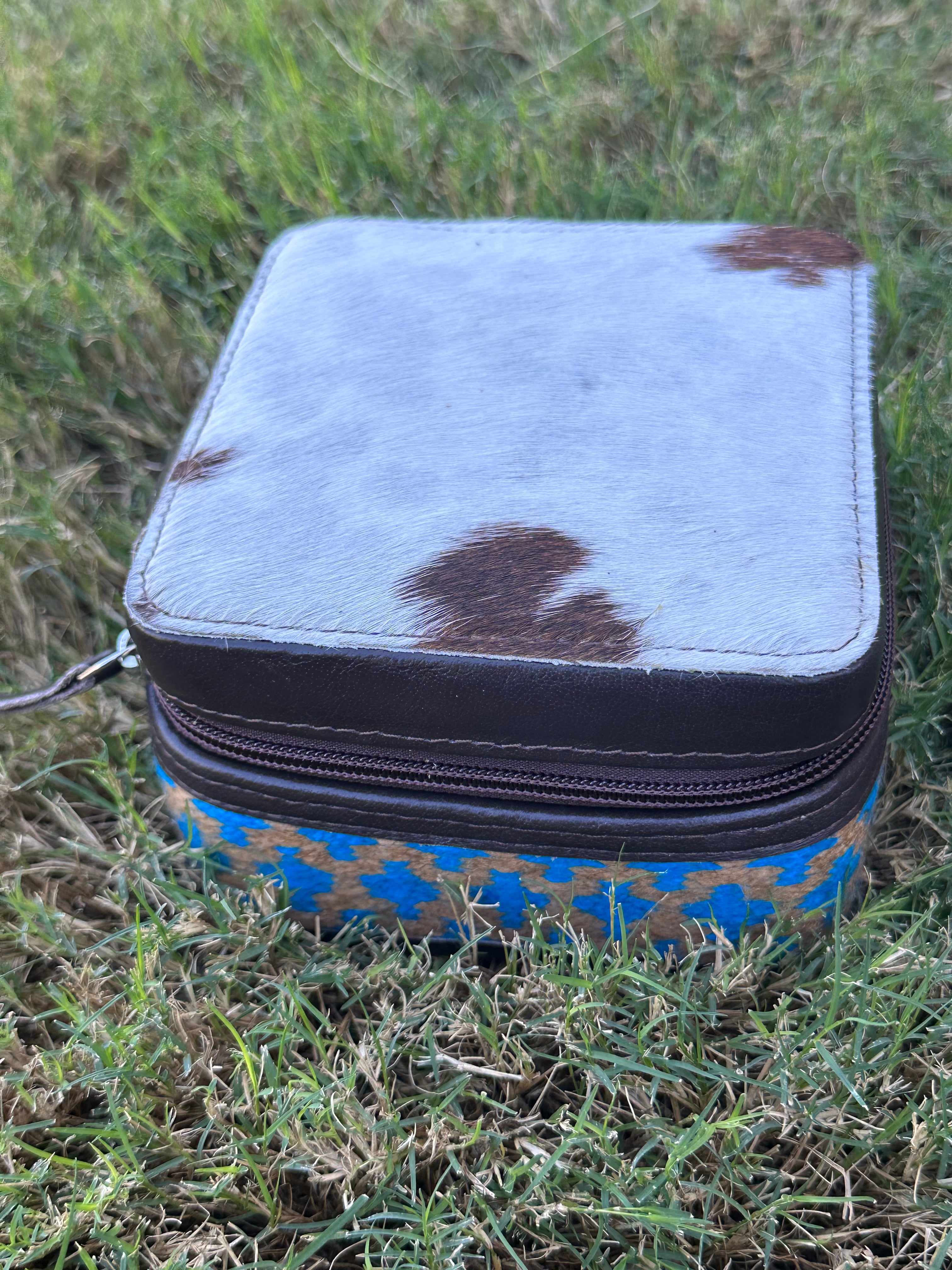 Genuine Leather Cowhide Jewelry Box