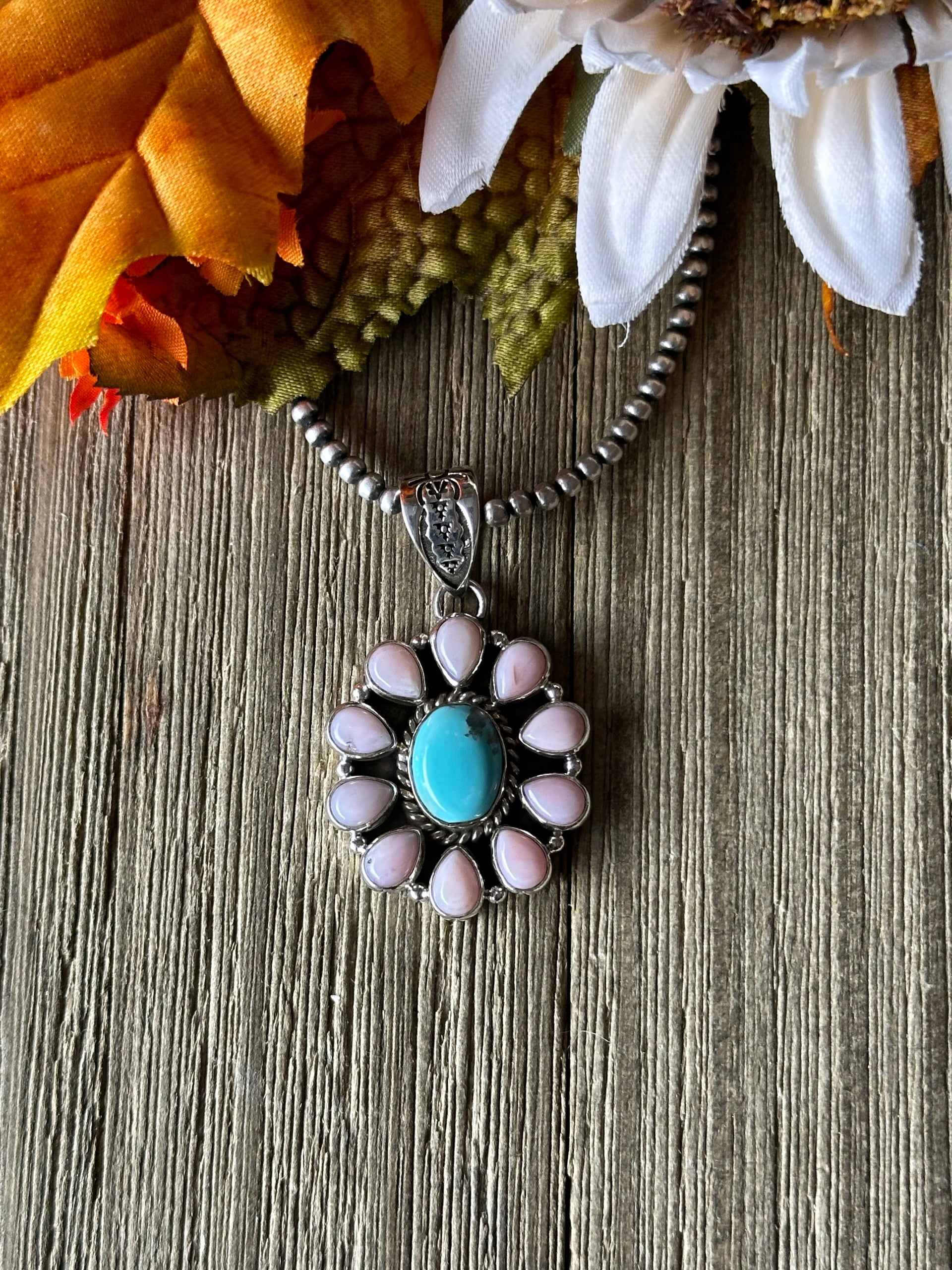Southwest Handmade Multi Stone & Sterling Silver Pendant