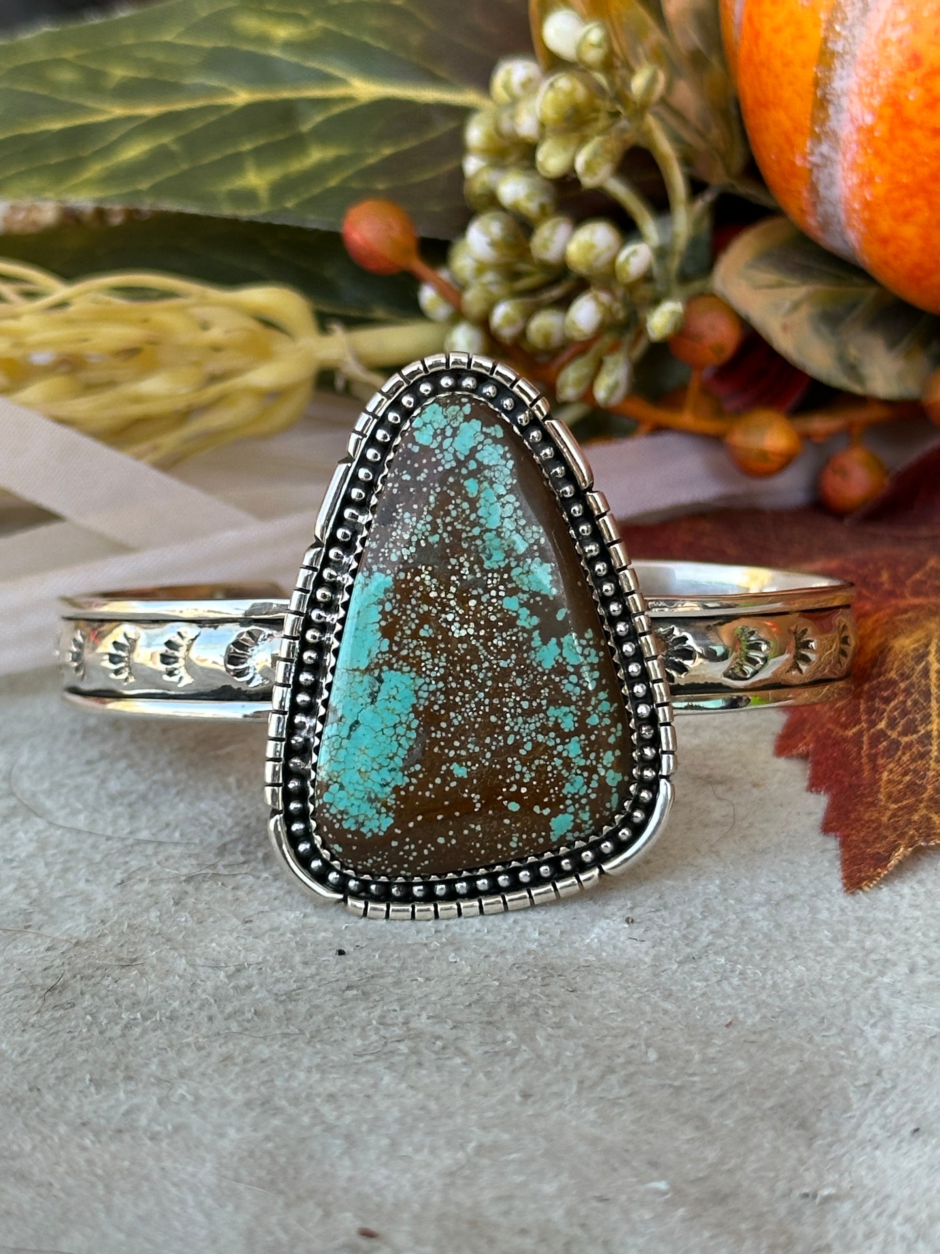 Southwest Made #8 Turquoise & Sterling Silver Cuff Bracelet