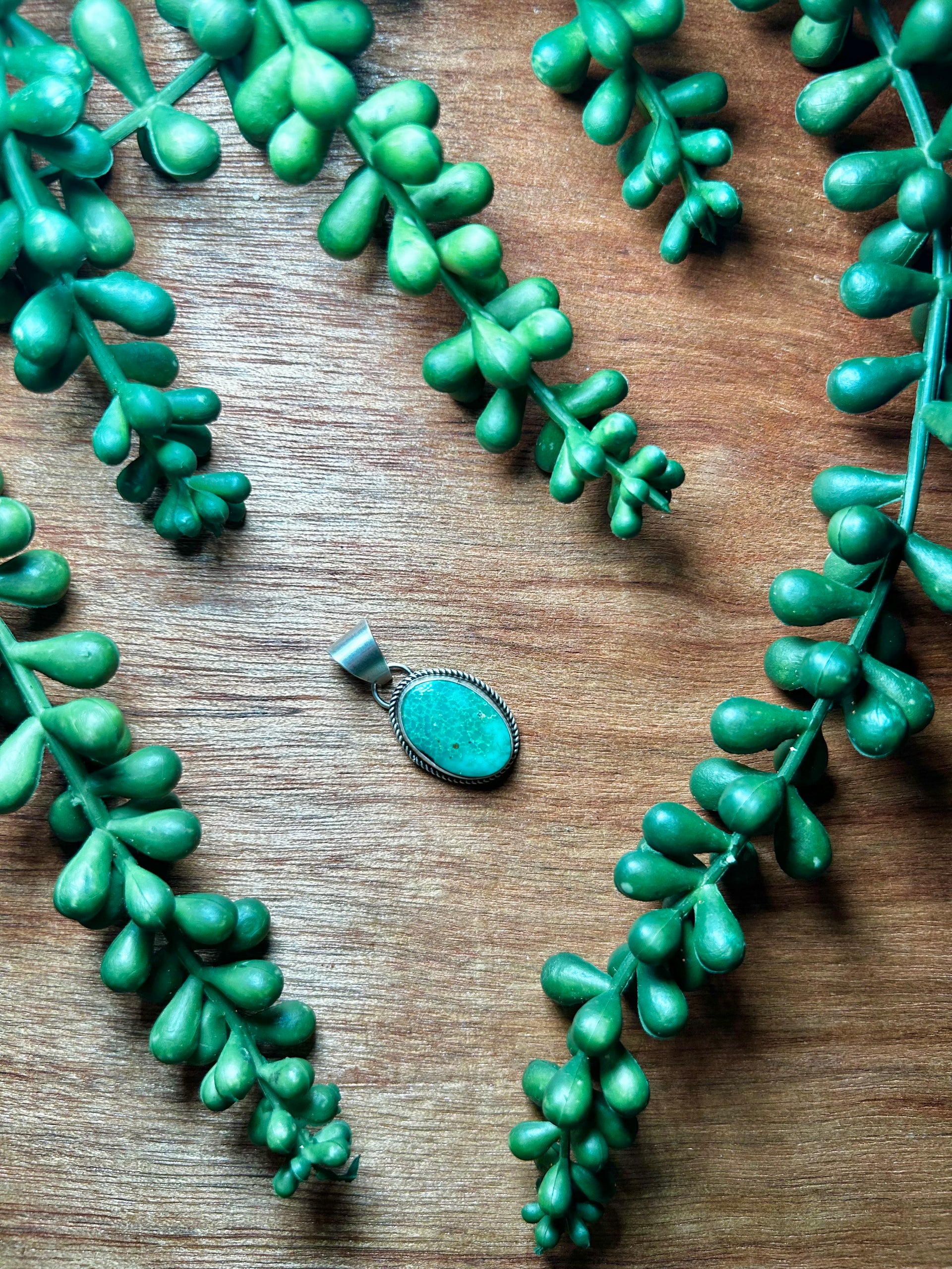 Navajo Made Sonoran Gold Turquoise & Sterling Silver Pendant