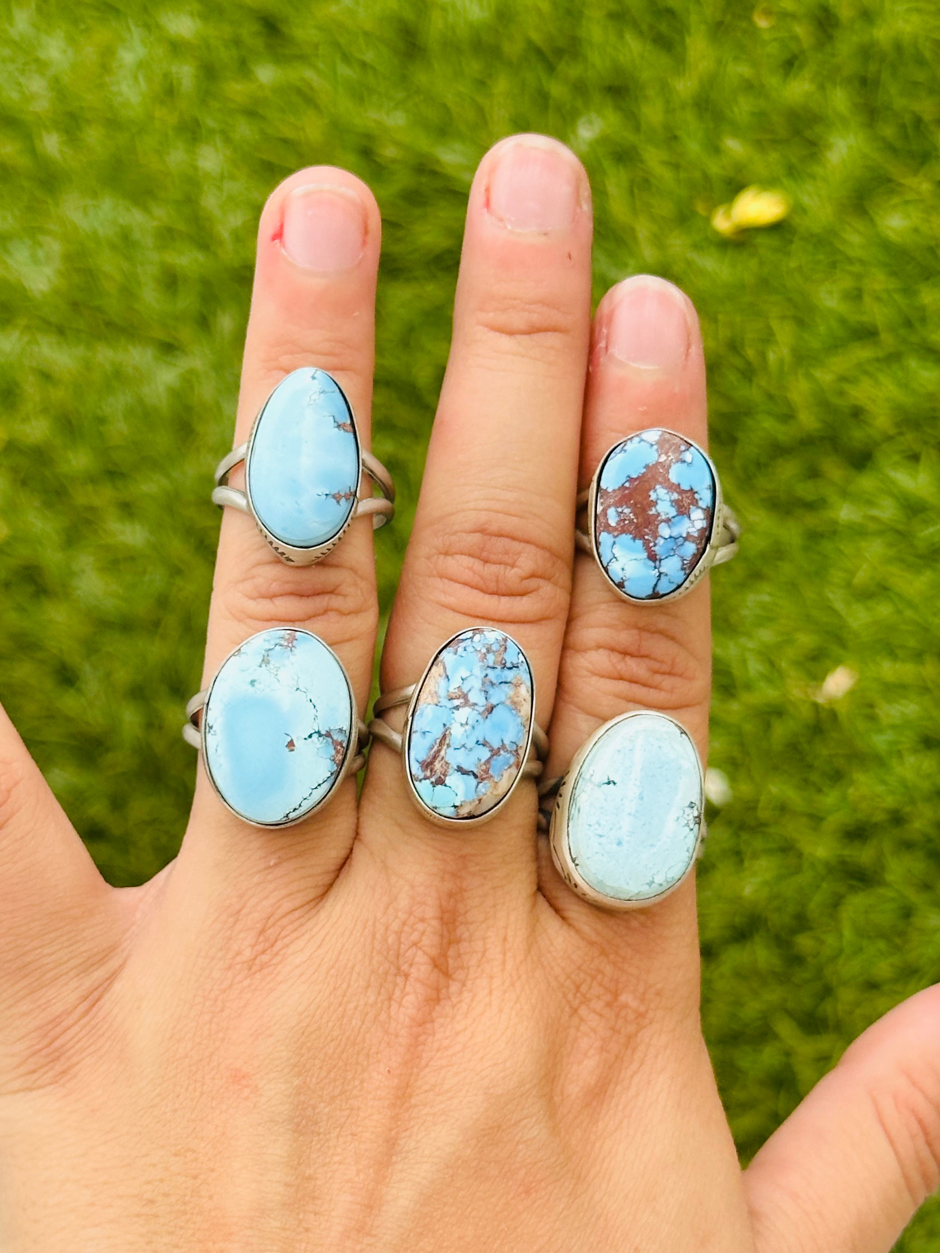 Navajo Made Golden Hills Turquoise & Sterling Silver Ring