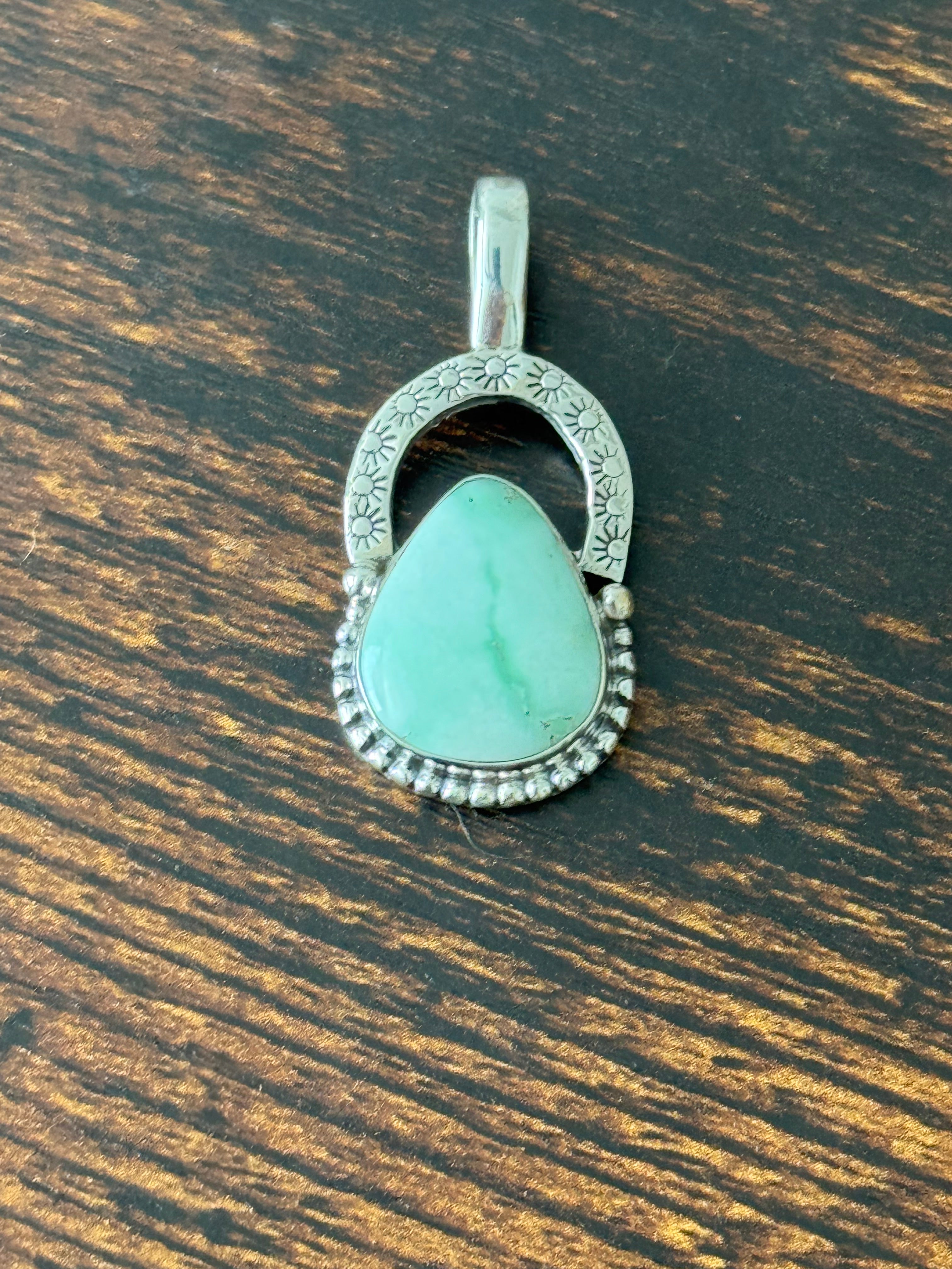 Southwest Paloma Variscite & Sterling Silver Pendant