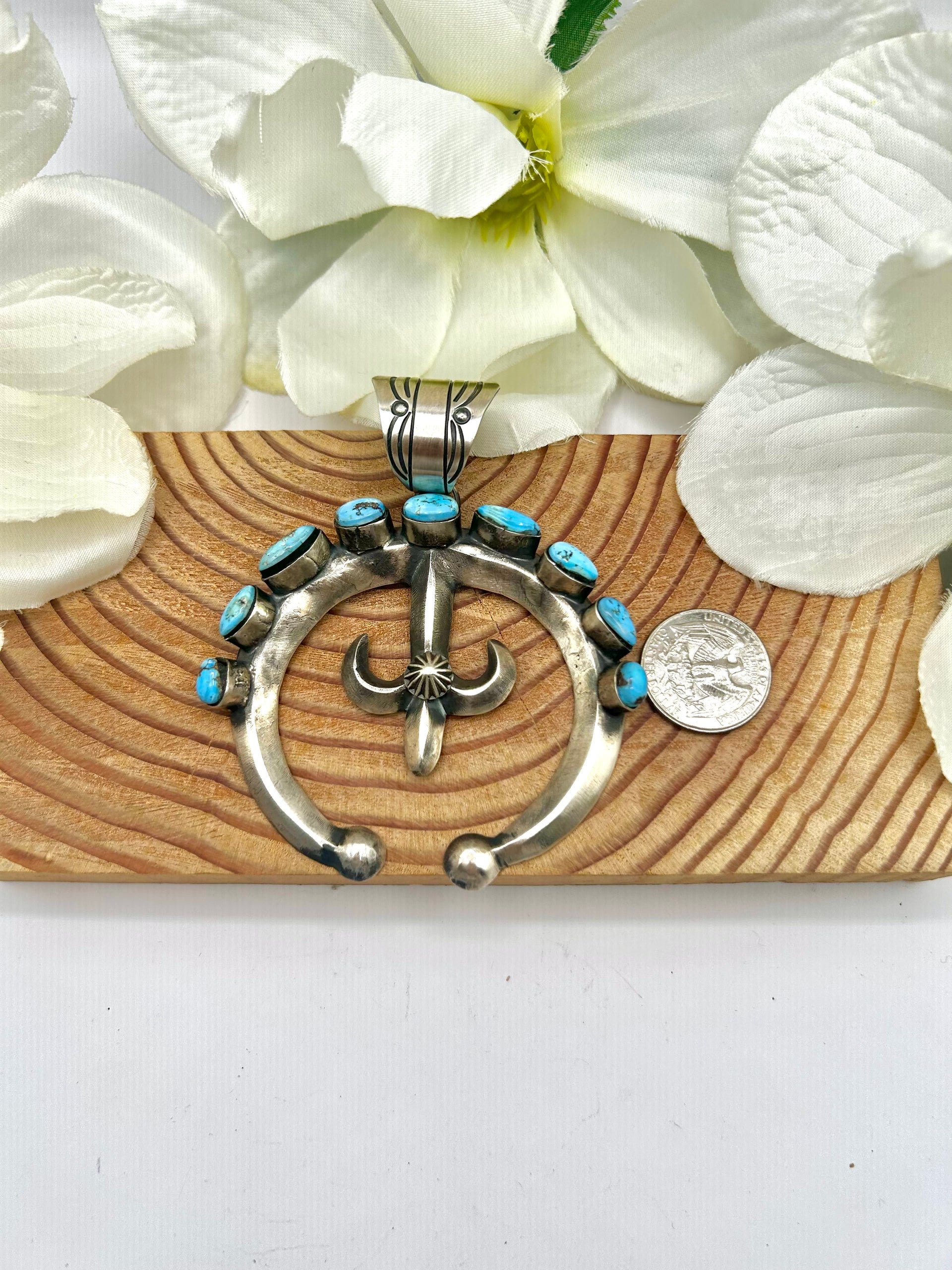 Chimney Butte Golden Hill Turquoise & Sterling Silver Pendant