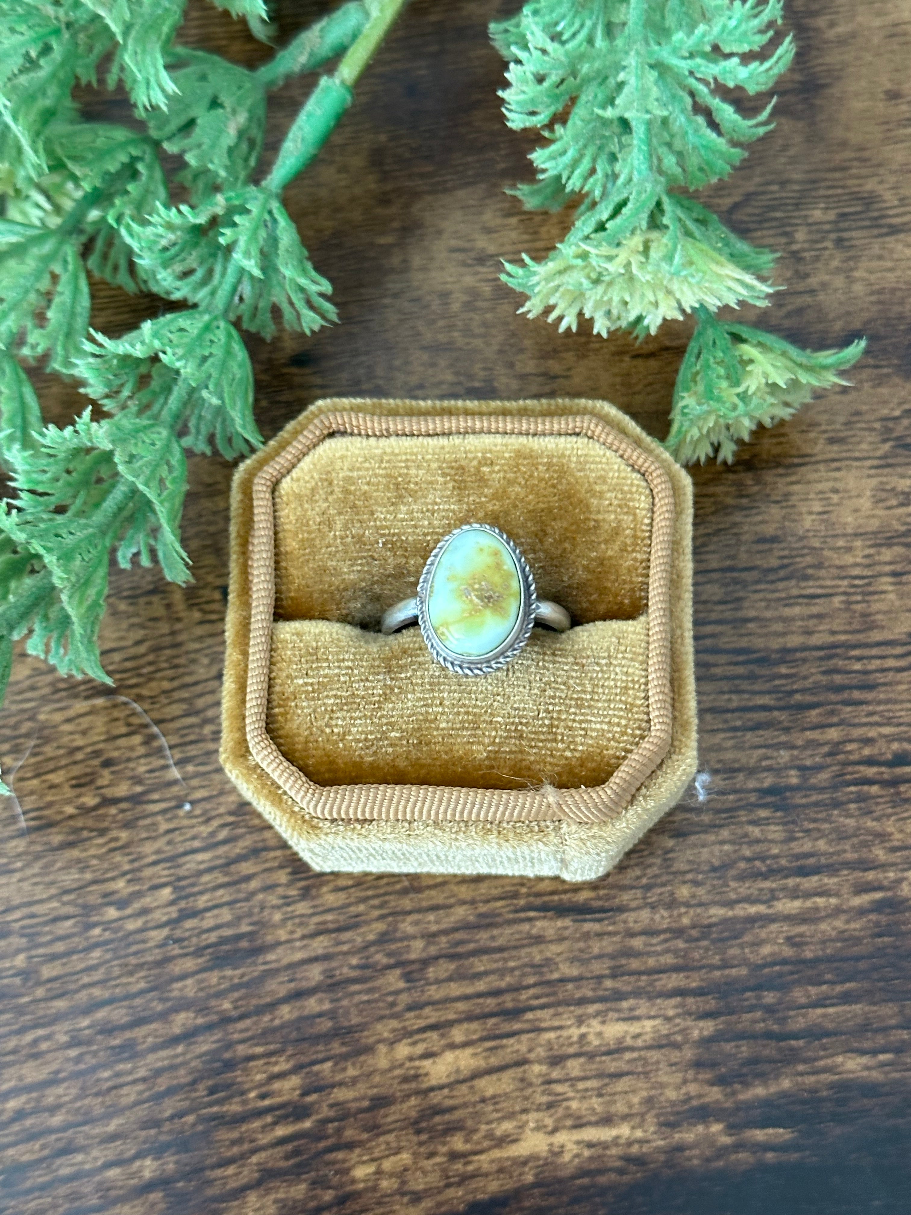 Navajo Handmade Palomino Variscite & Sterling Silver Rings