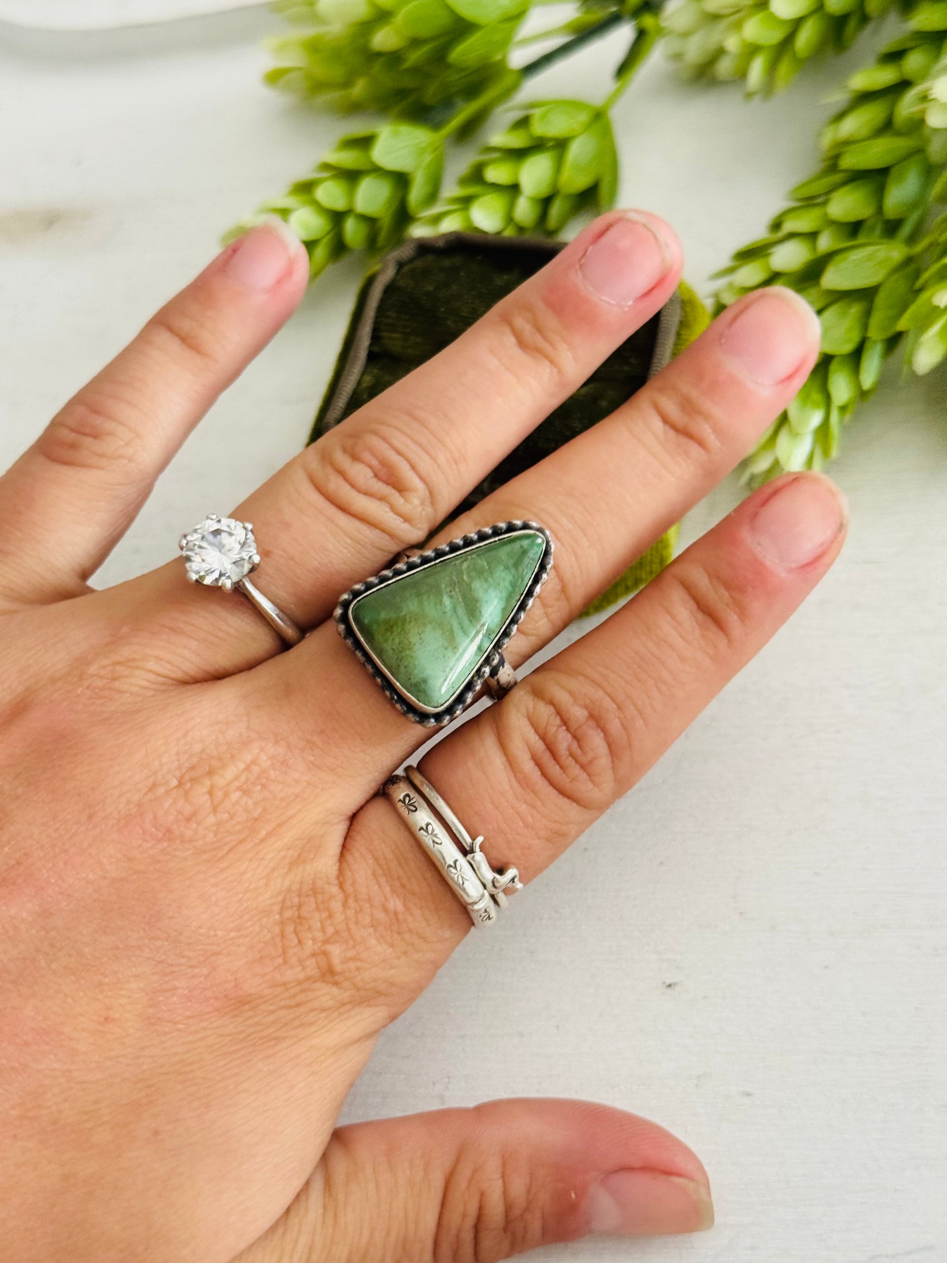 Eli Skeets Royston Turquoise & Sterling Silver Adjustable Ring