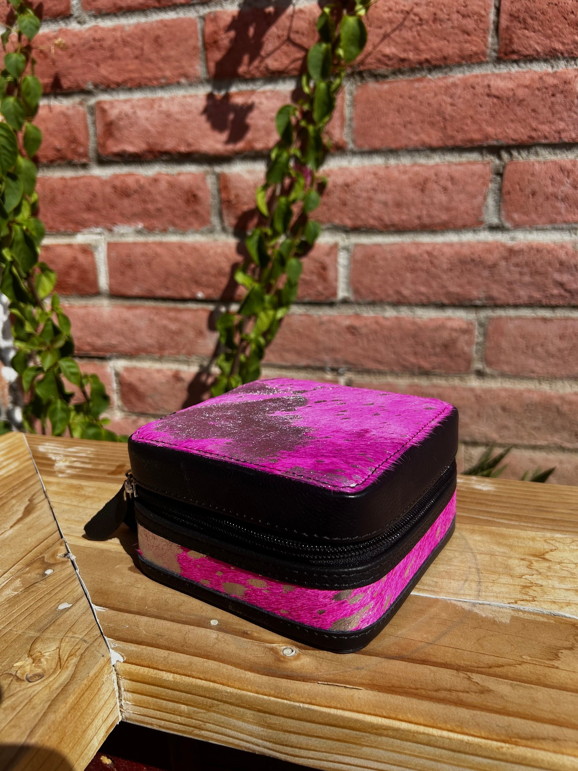 Genuine Leather Cowhide Jewelry Box