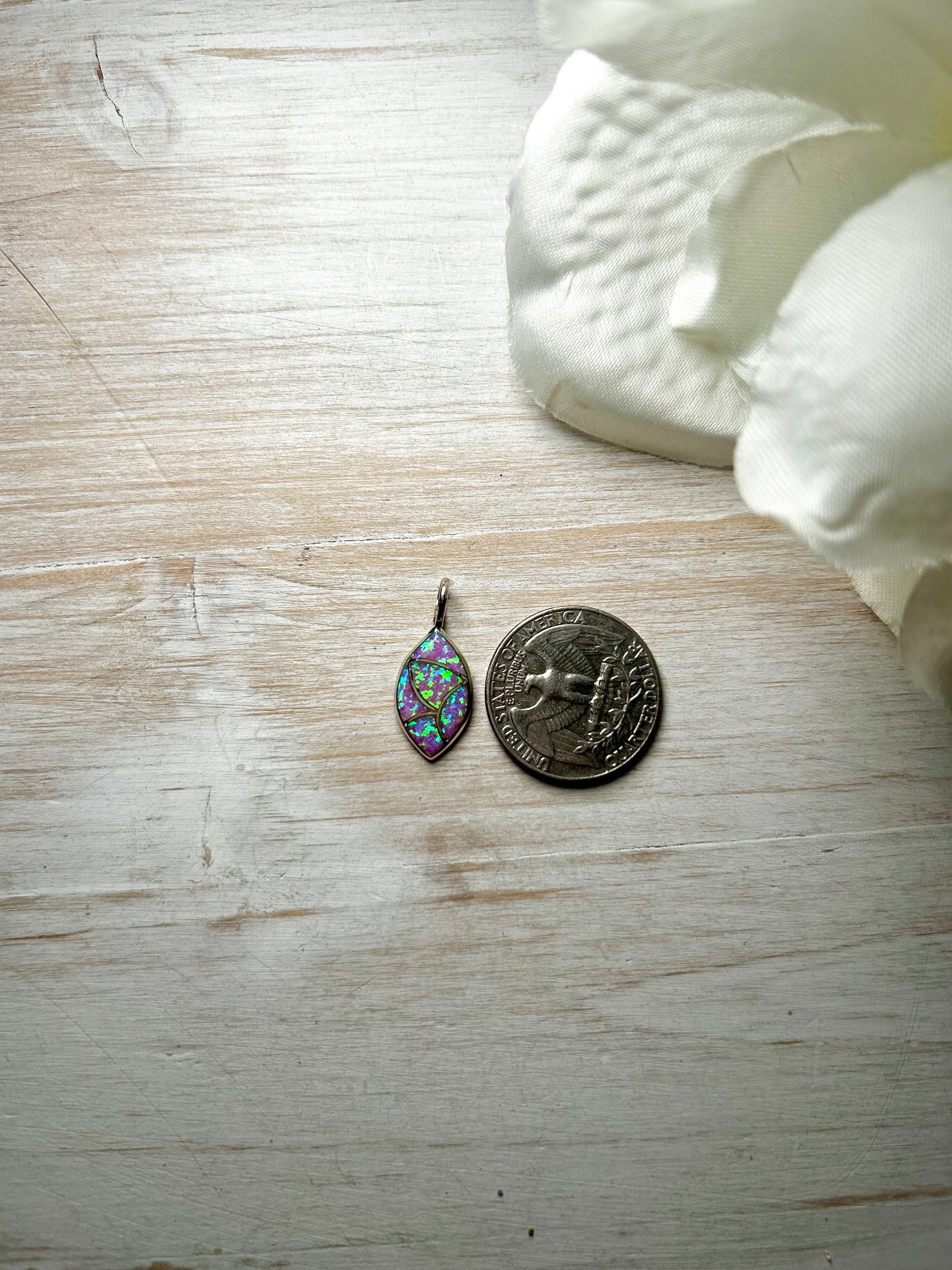 Navajo Made Opal & Sterling Silver Pendant