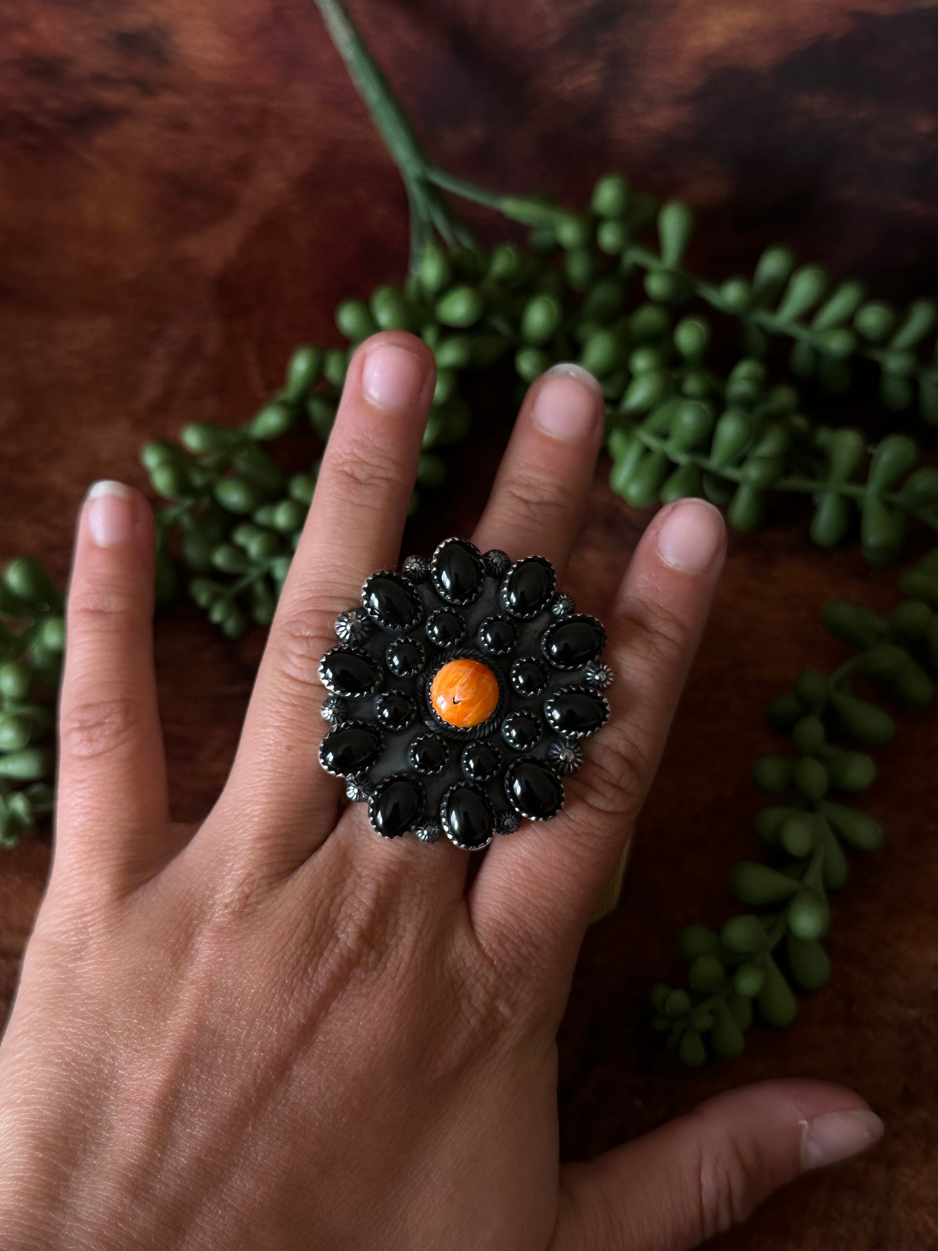 Tony Yazzie Multi Stone & Sterling Silver Adjustable Ring