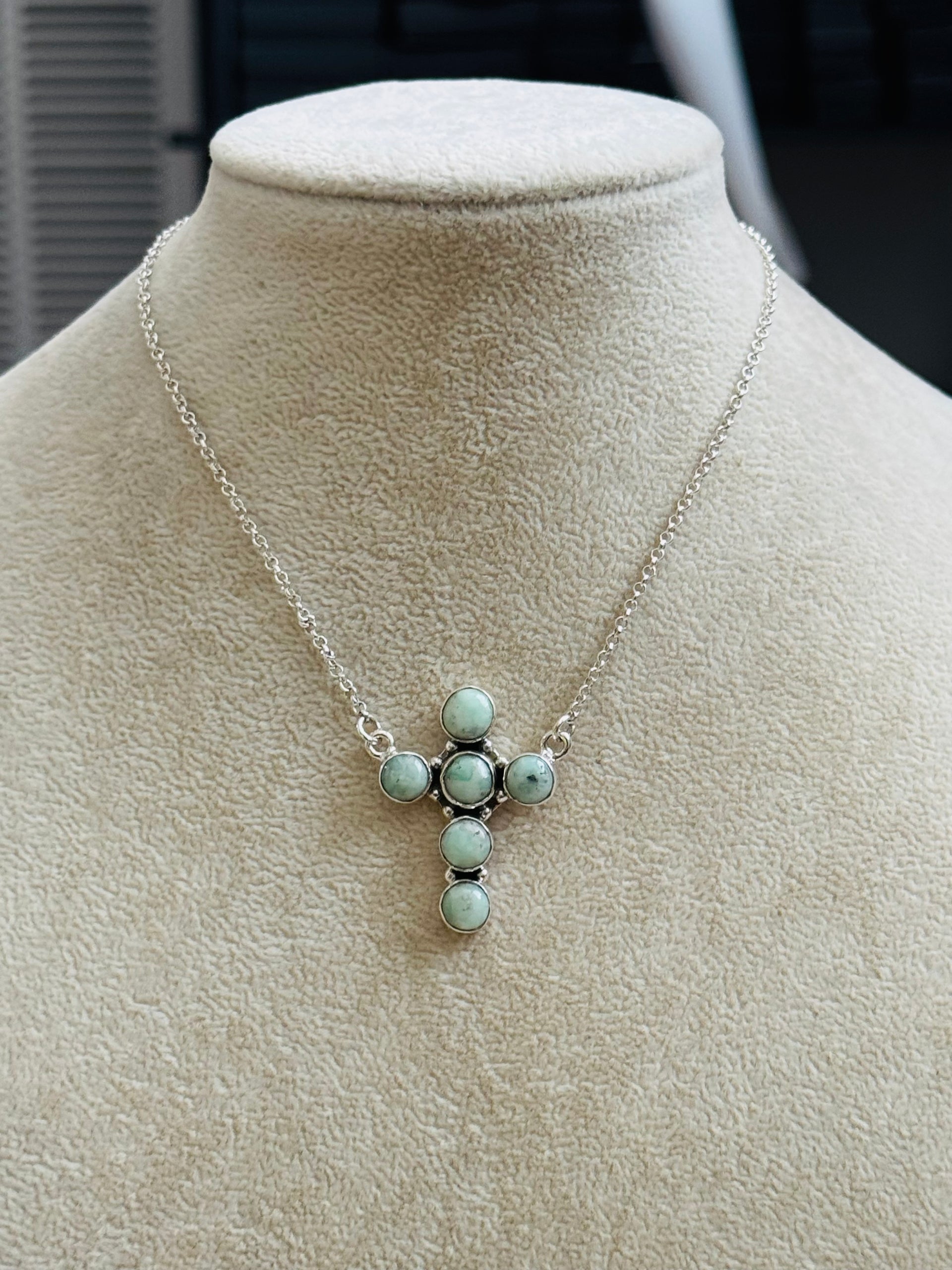 Southwest Handmade Paloma Variscite & Sterling Silver Necklace