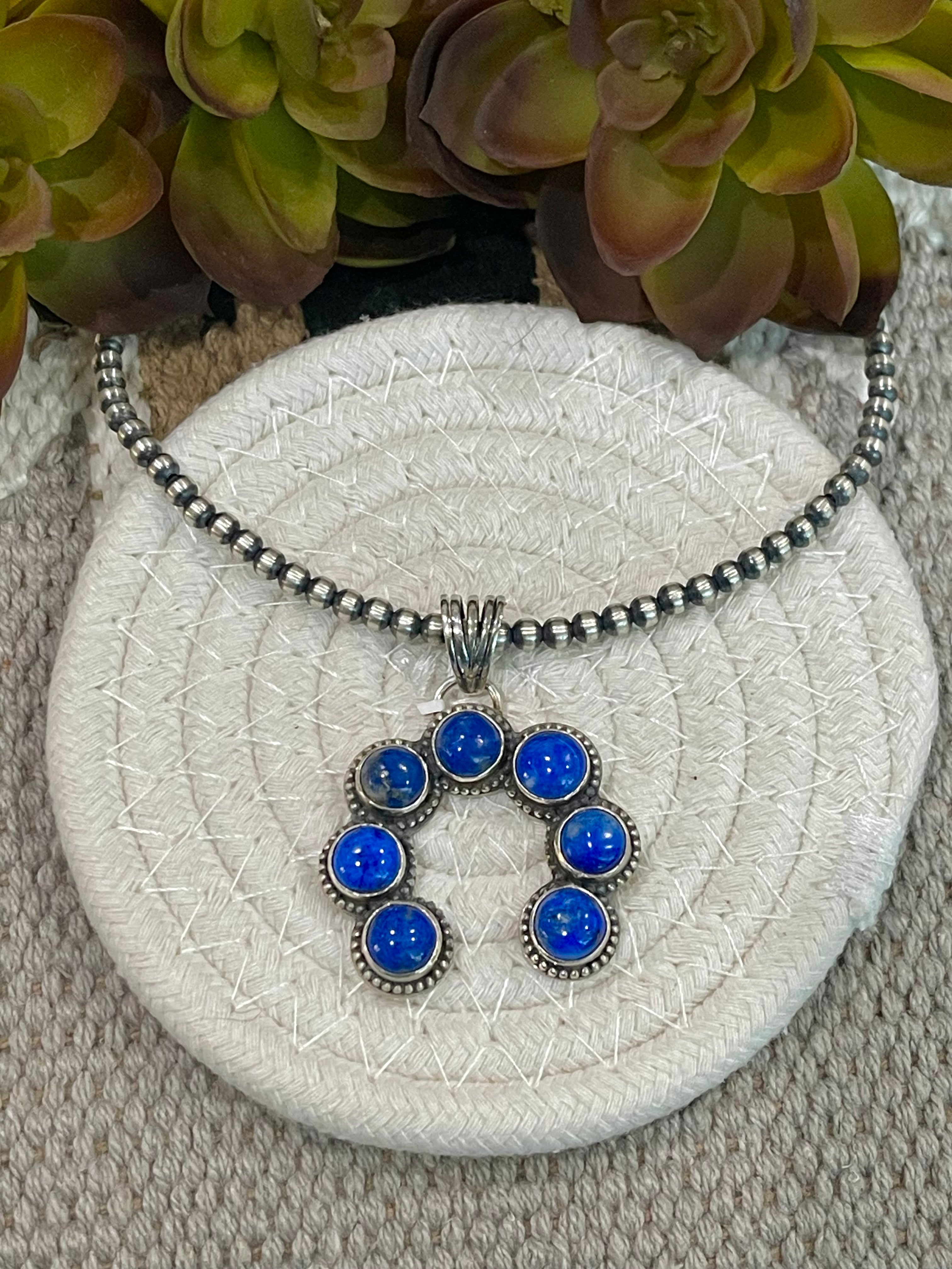 Southwest Handmade Lapis & Sterling Silver Naja Pendant