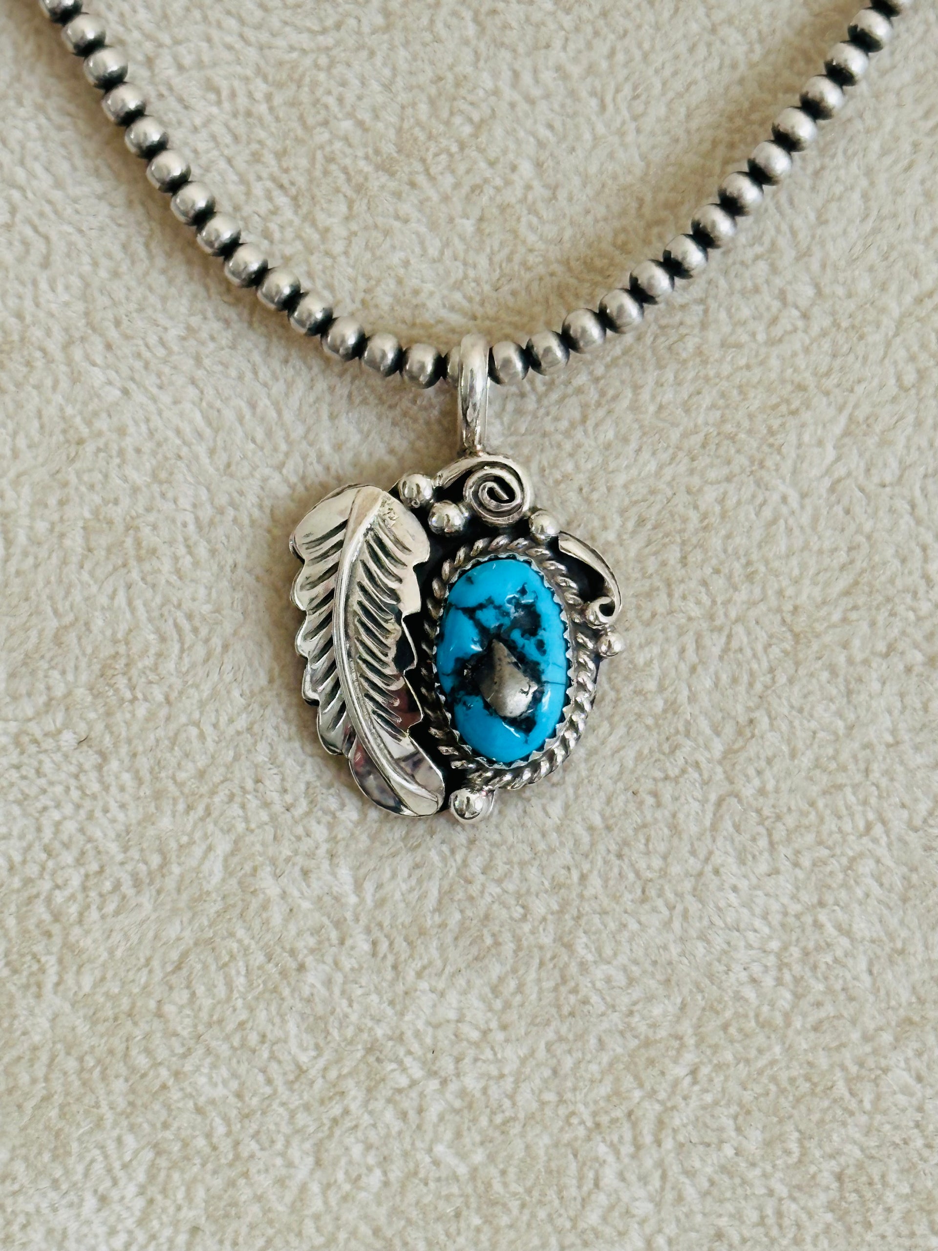 Julia Etsitty Kingman Turquoise & Sterling Silver Pendants