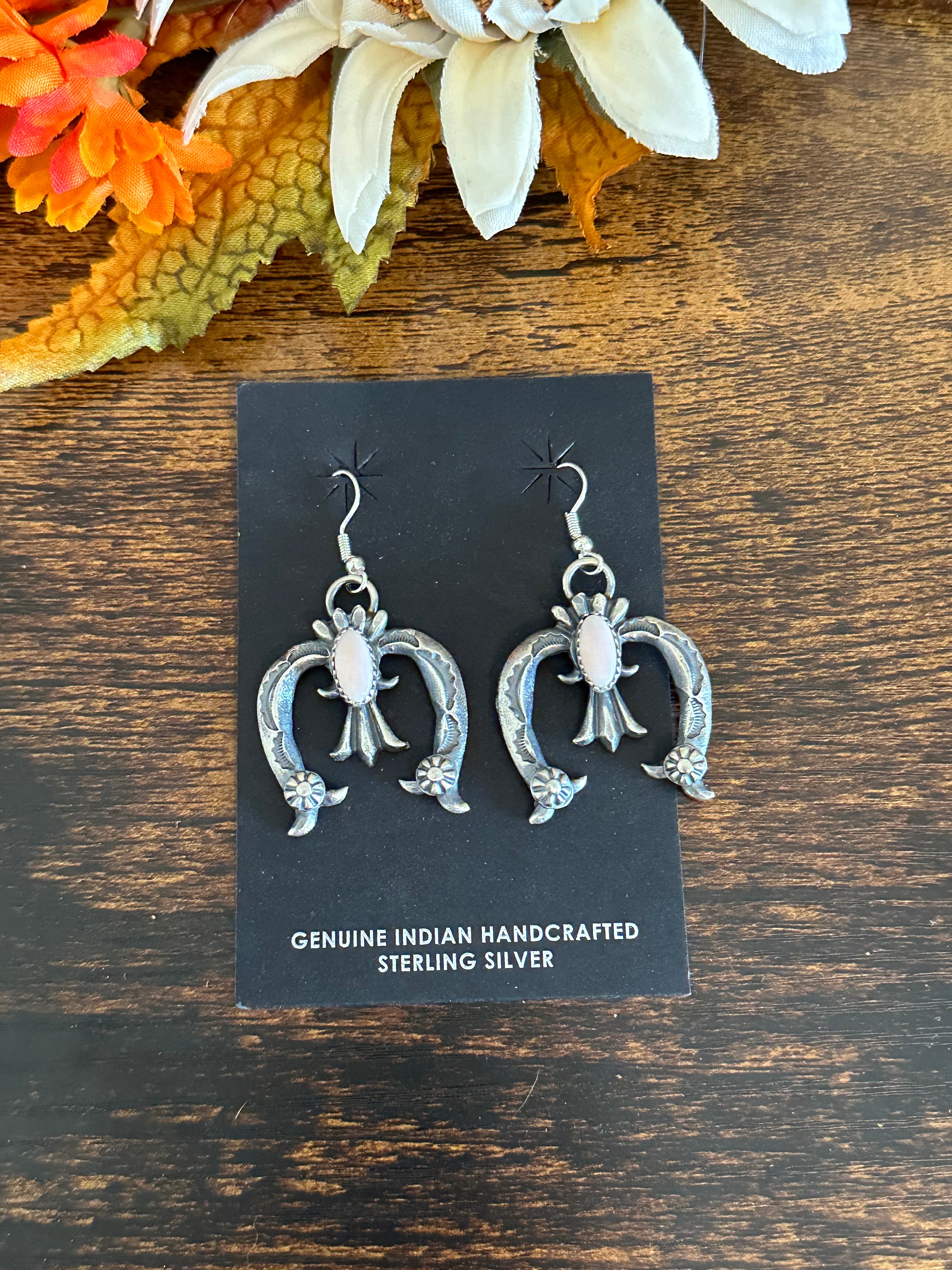 Kindale Billah Pink Conch & Sterling Silver Dangle Earrings