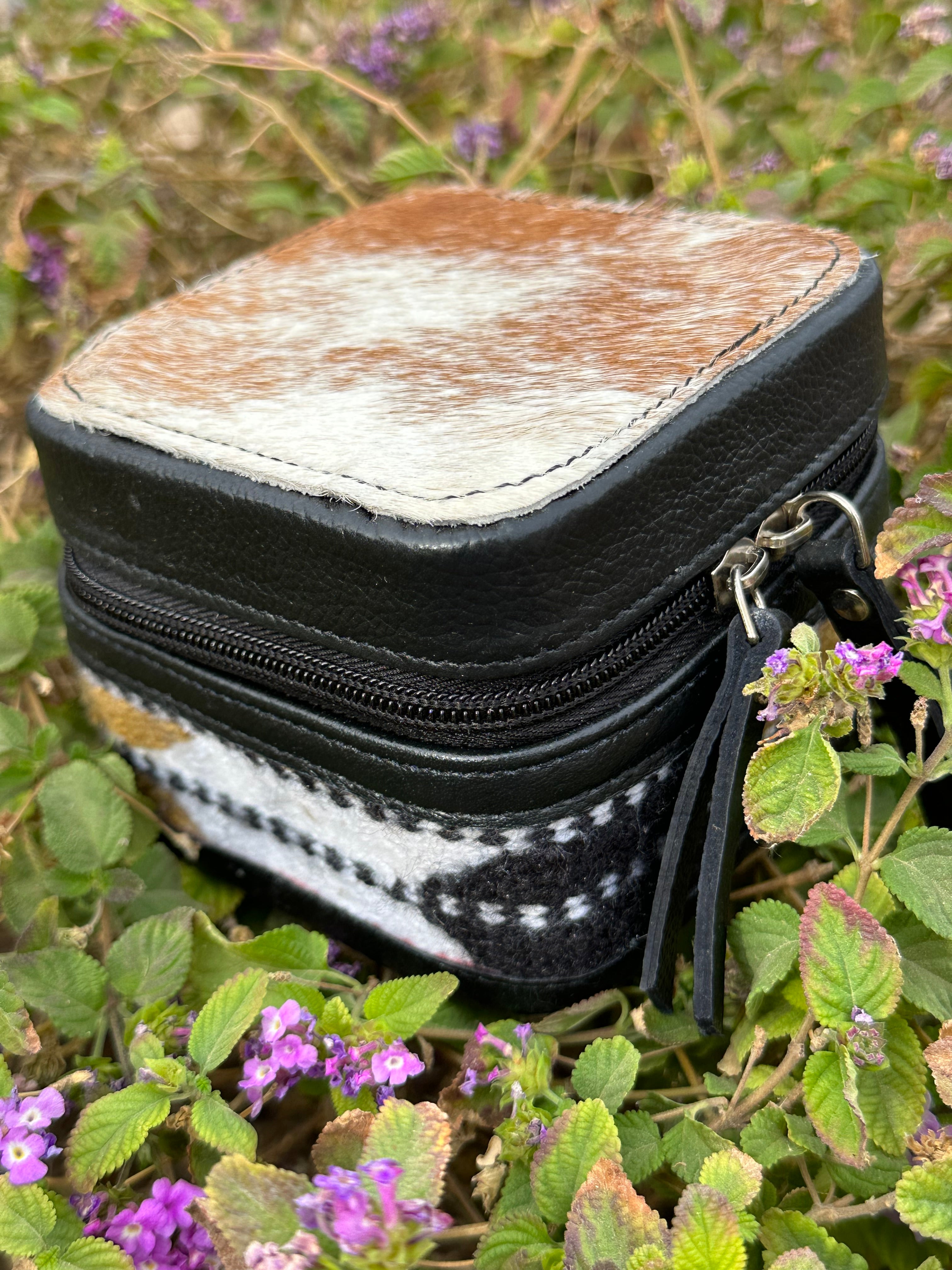 Genuine Leather Cowhide & Saddle Bag Jewelry Box