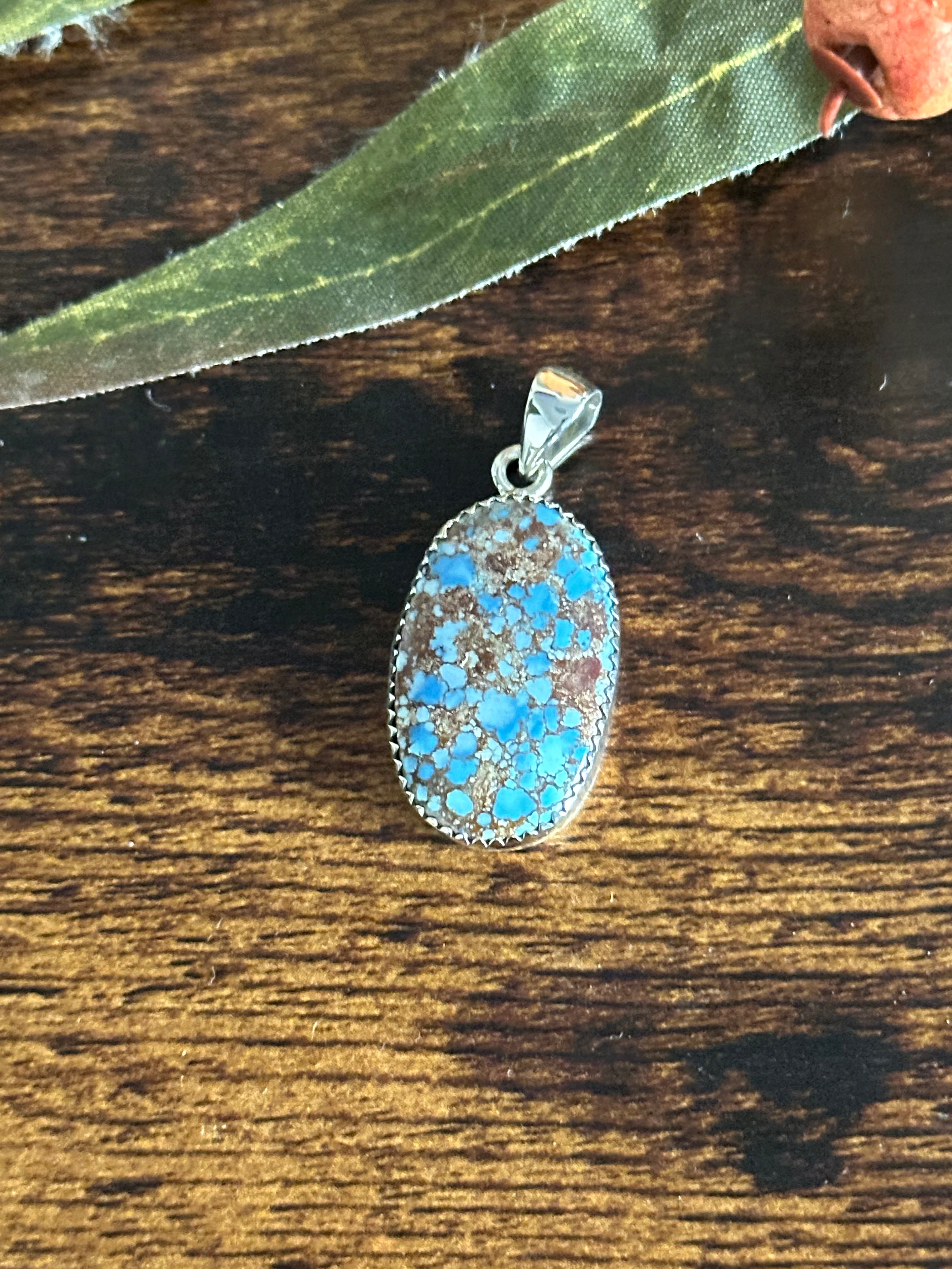 Southwest Handmade Golden Hills Turquoise & Sterling Silver Pendant