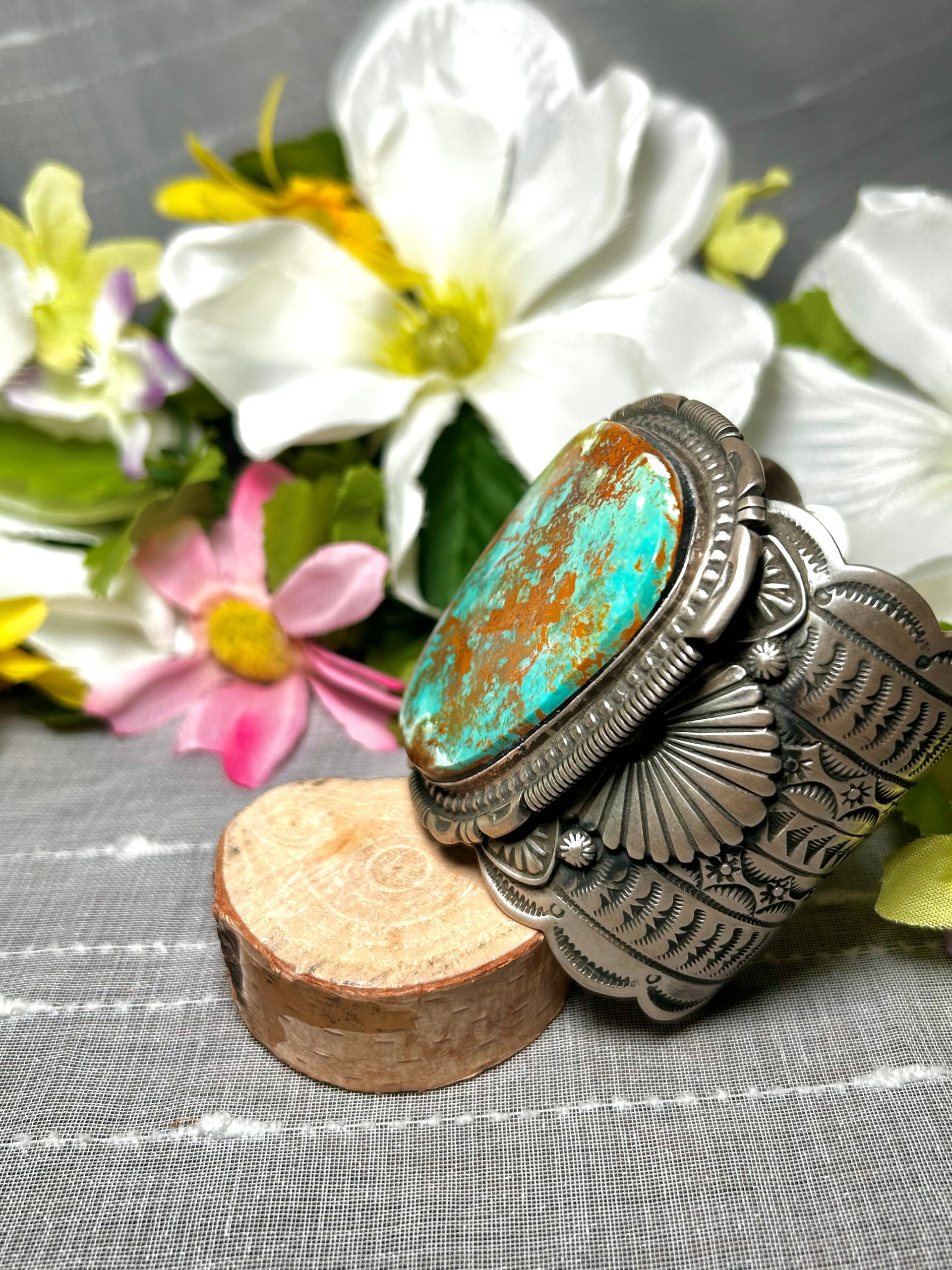 Russell Sam Royston Turquoise & Sterling Silver Cuff Bracelet