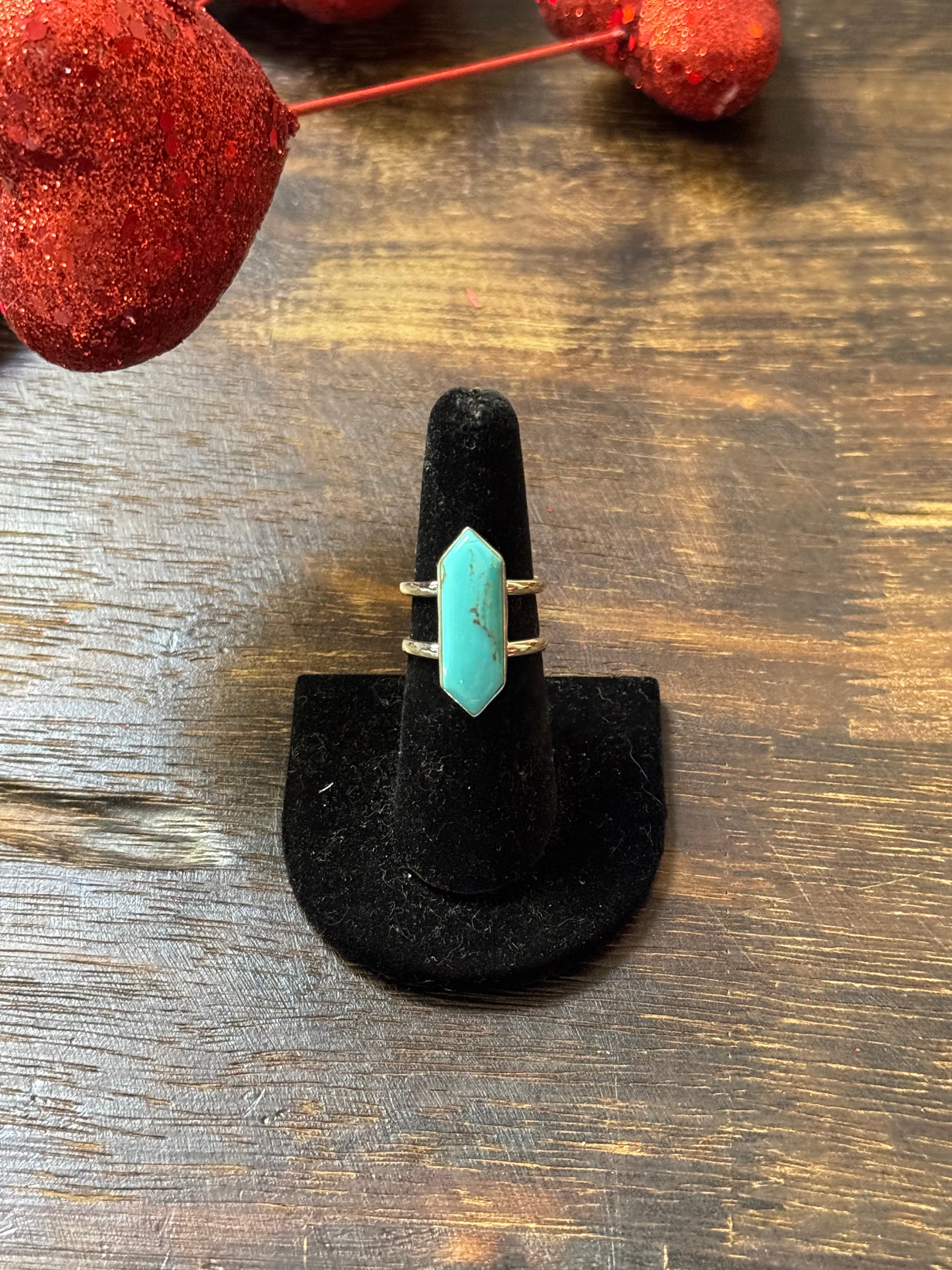 Southwest Handmade Kingman Turquoise & Sterling Silver Adjustable Ring