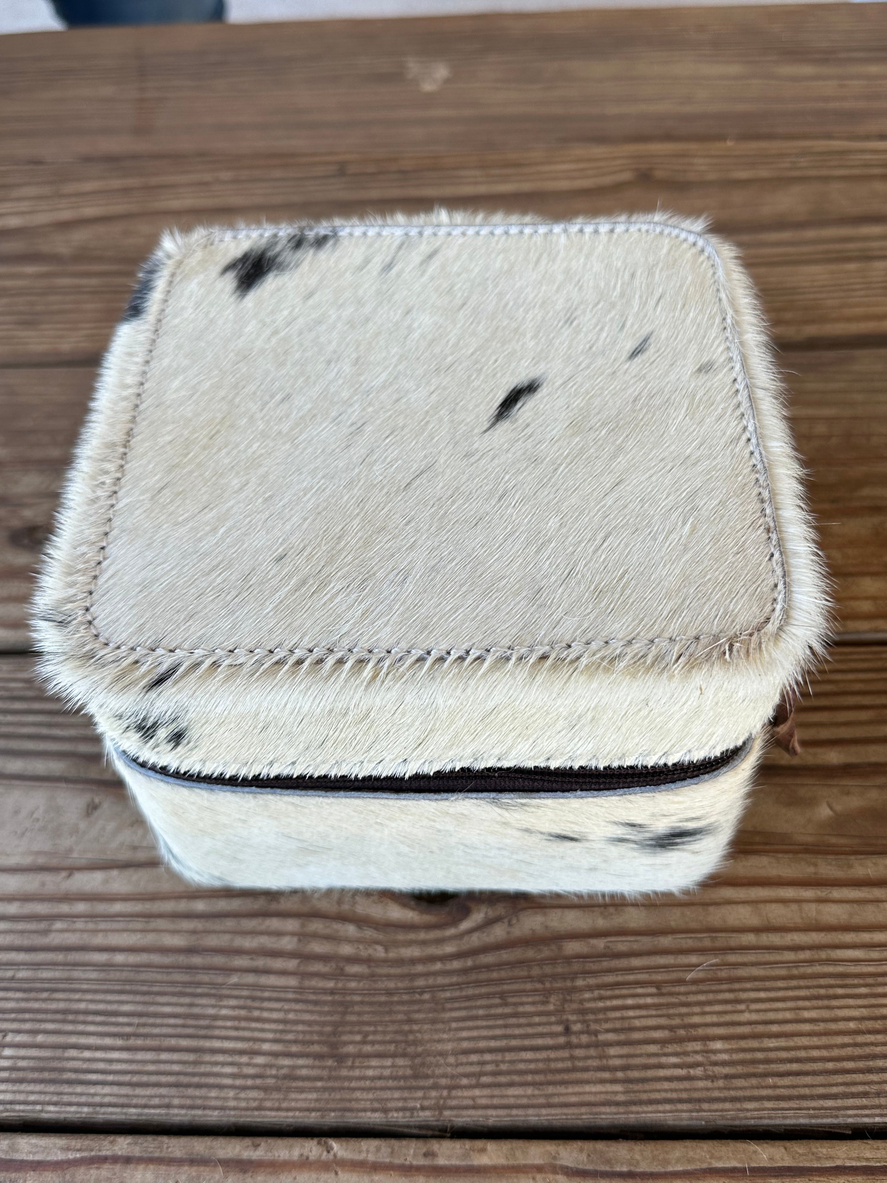 Genuine Leather Cowhide Jewelry Box