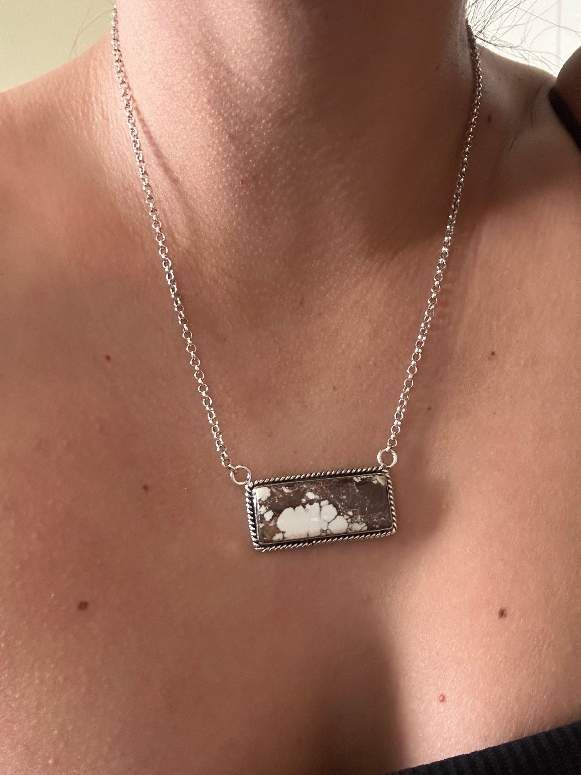 Southwest Made Wild Horse & Sterling Silver Necklace