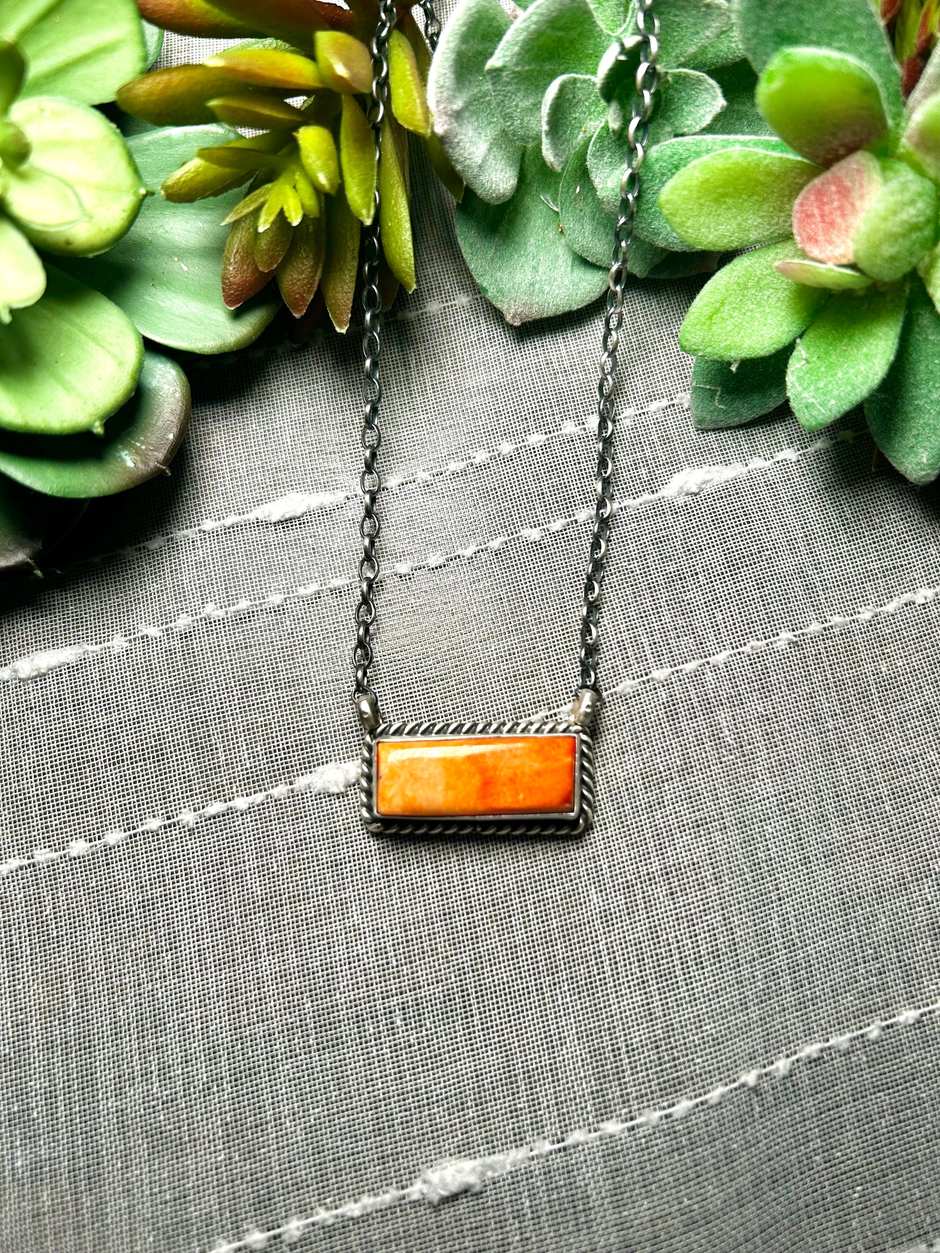 Chassily Belone Spiny Oyster & Sterling Silver Necklace