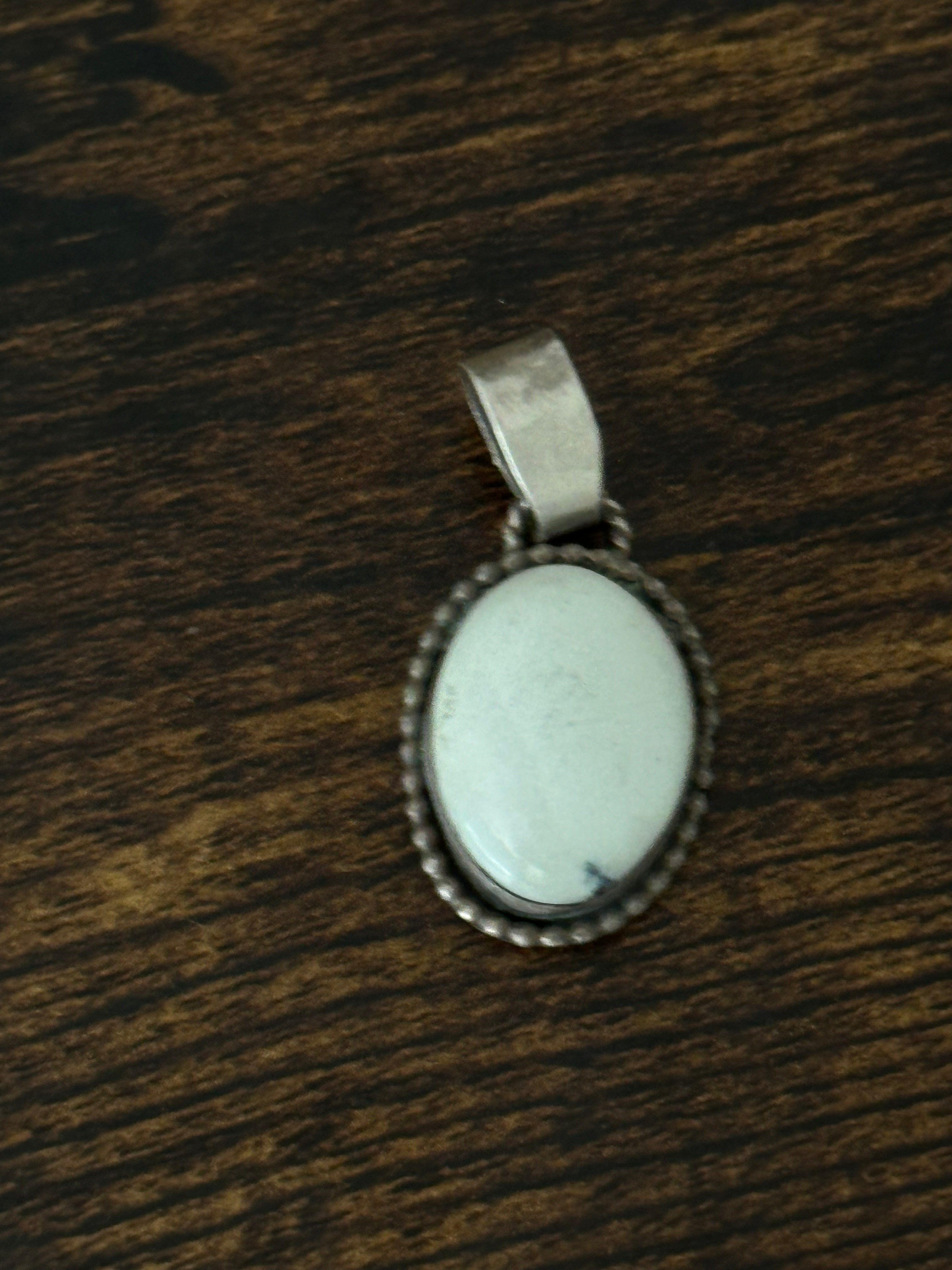 Navajo Made Ivory Creek Variscite & Sterling Silver Pendant