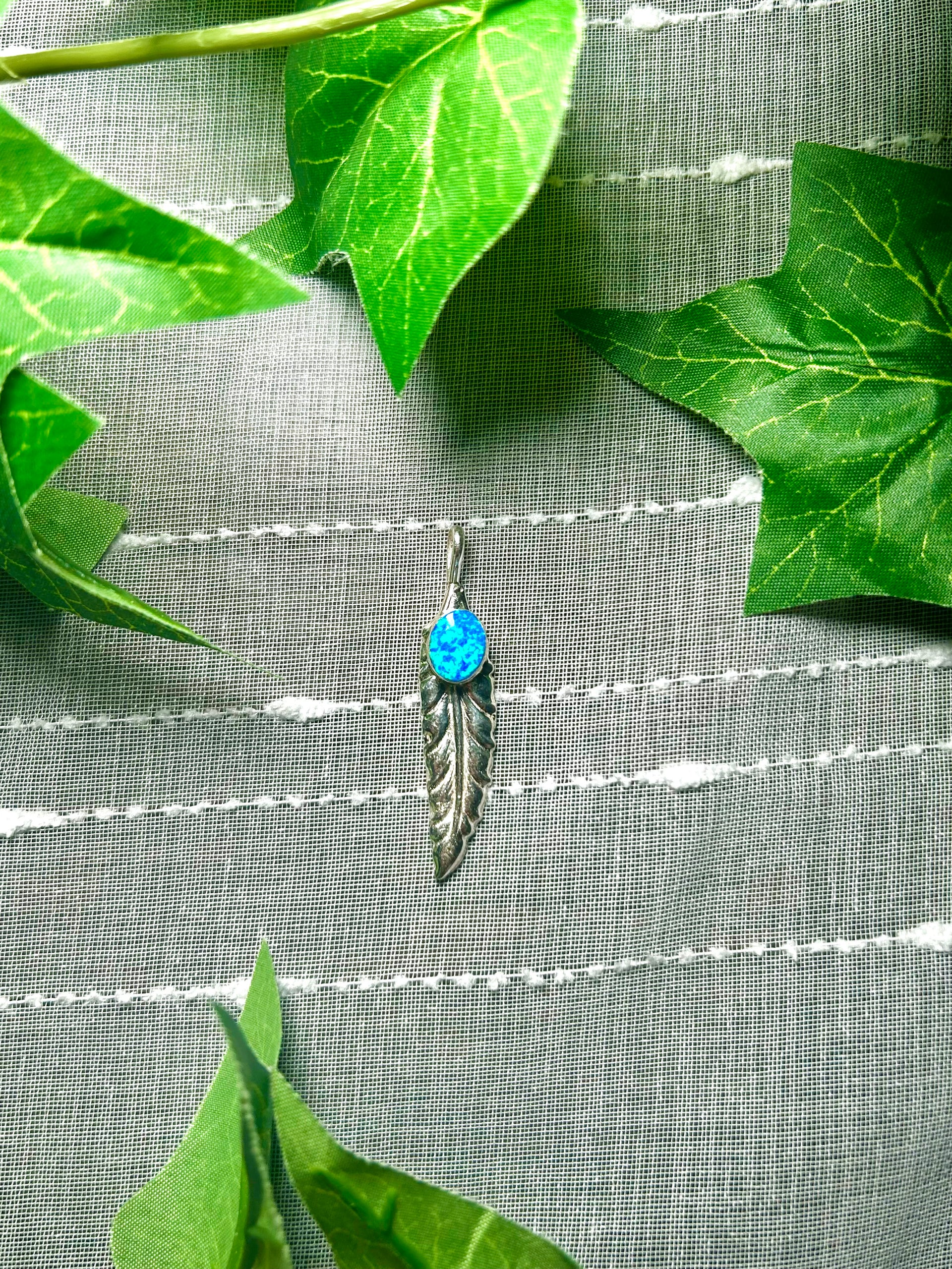 Navajo Made Opal & Sterling Silver Pendant