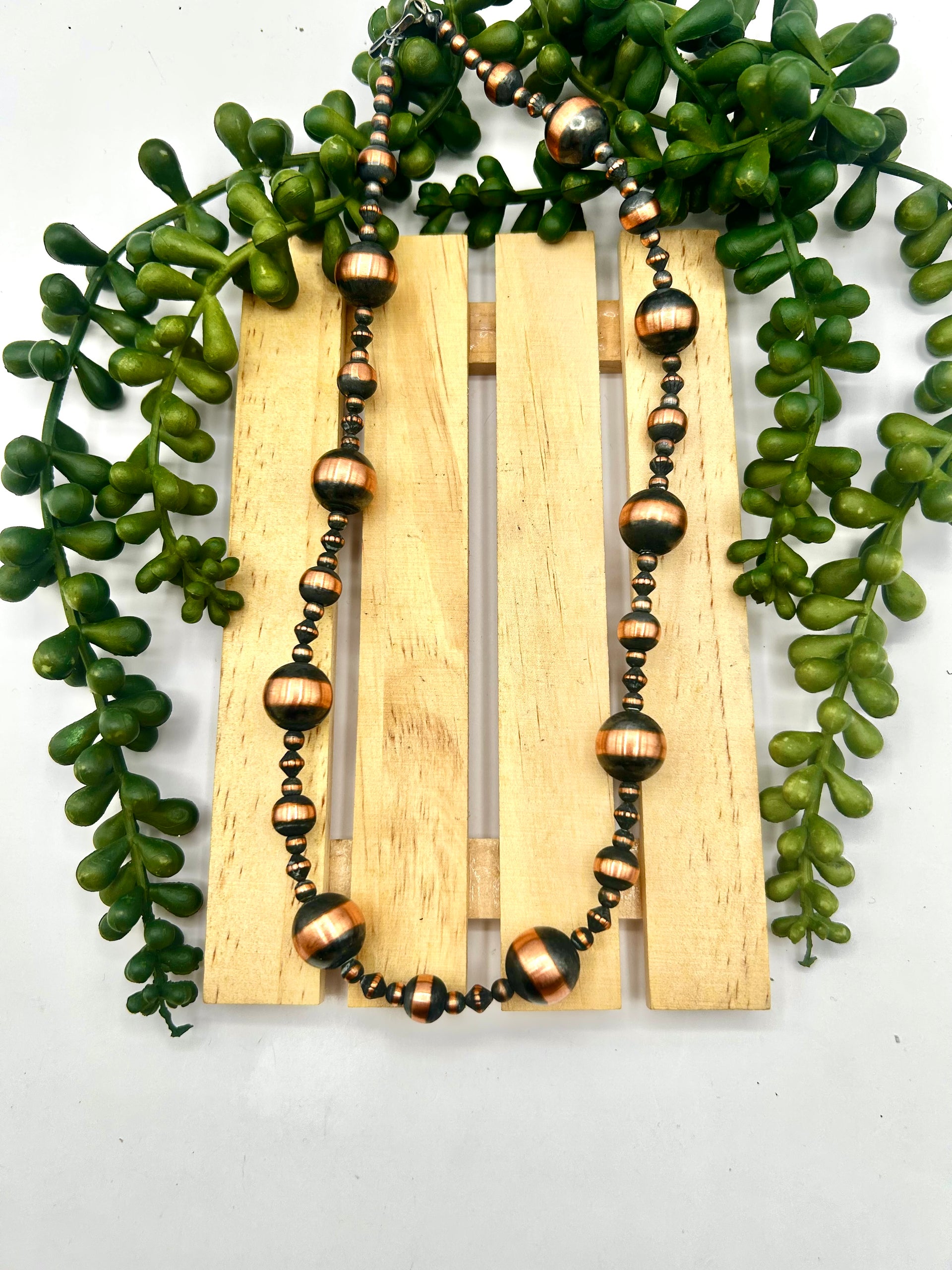 Navajo Made Strung Copper Necklace