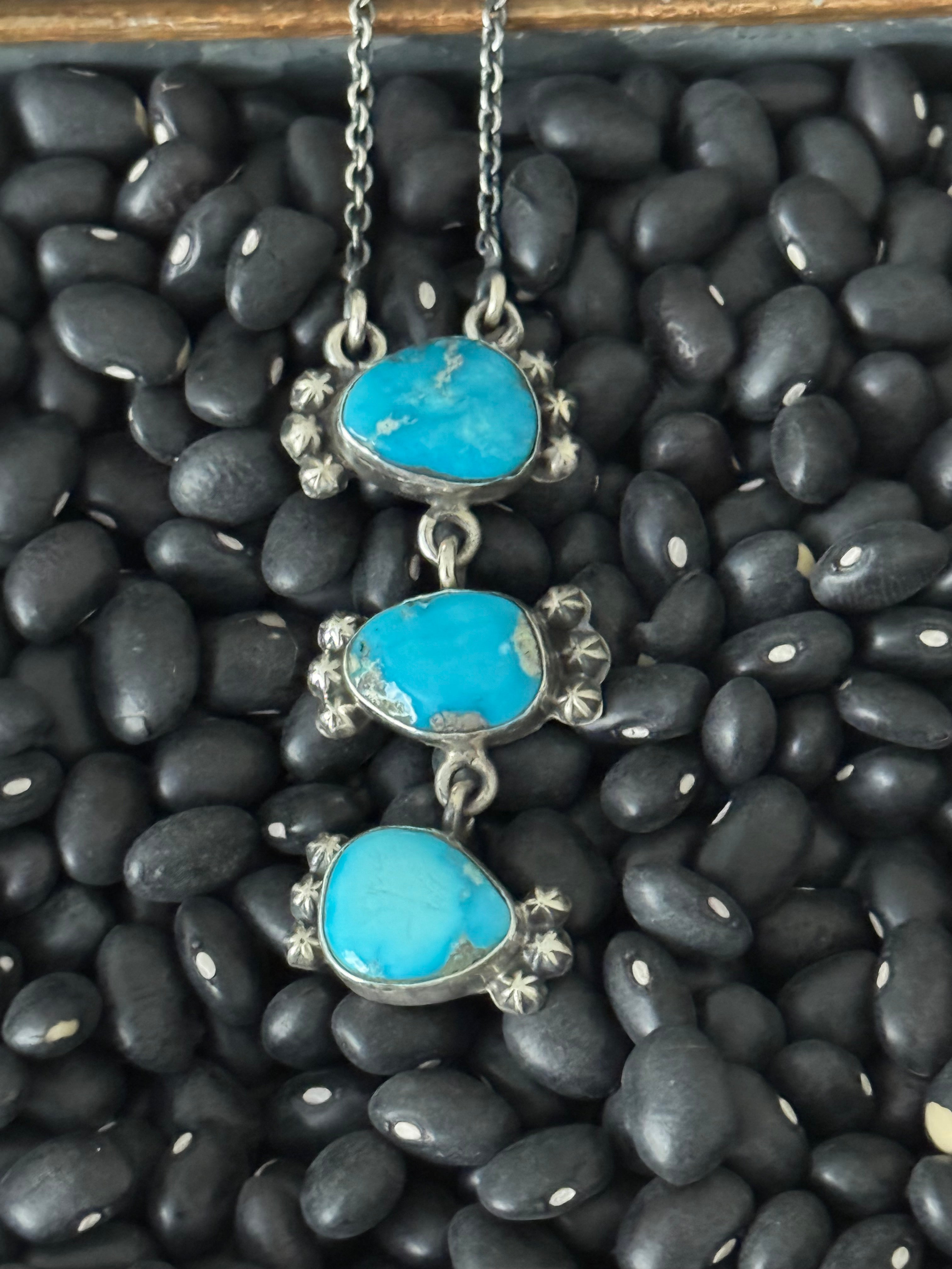 Southwest Valley Blue Turquoise & Sterling Silver Necklace